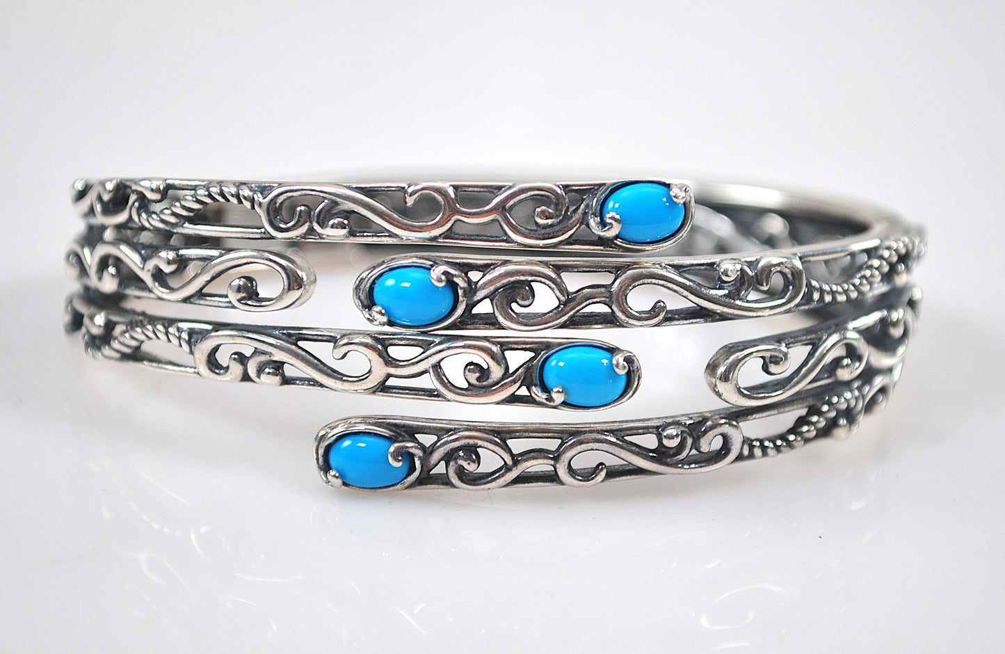 Carolyn Pollack Relios Sterling Silver Turquoise Bangle Bracelet