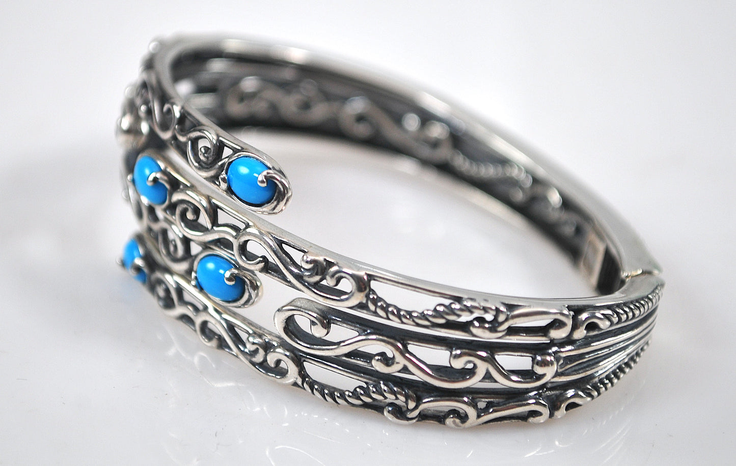 Carolyn Pollack Relios Sterling Silver Turquoise Bangle Bracelet