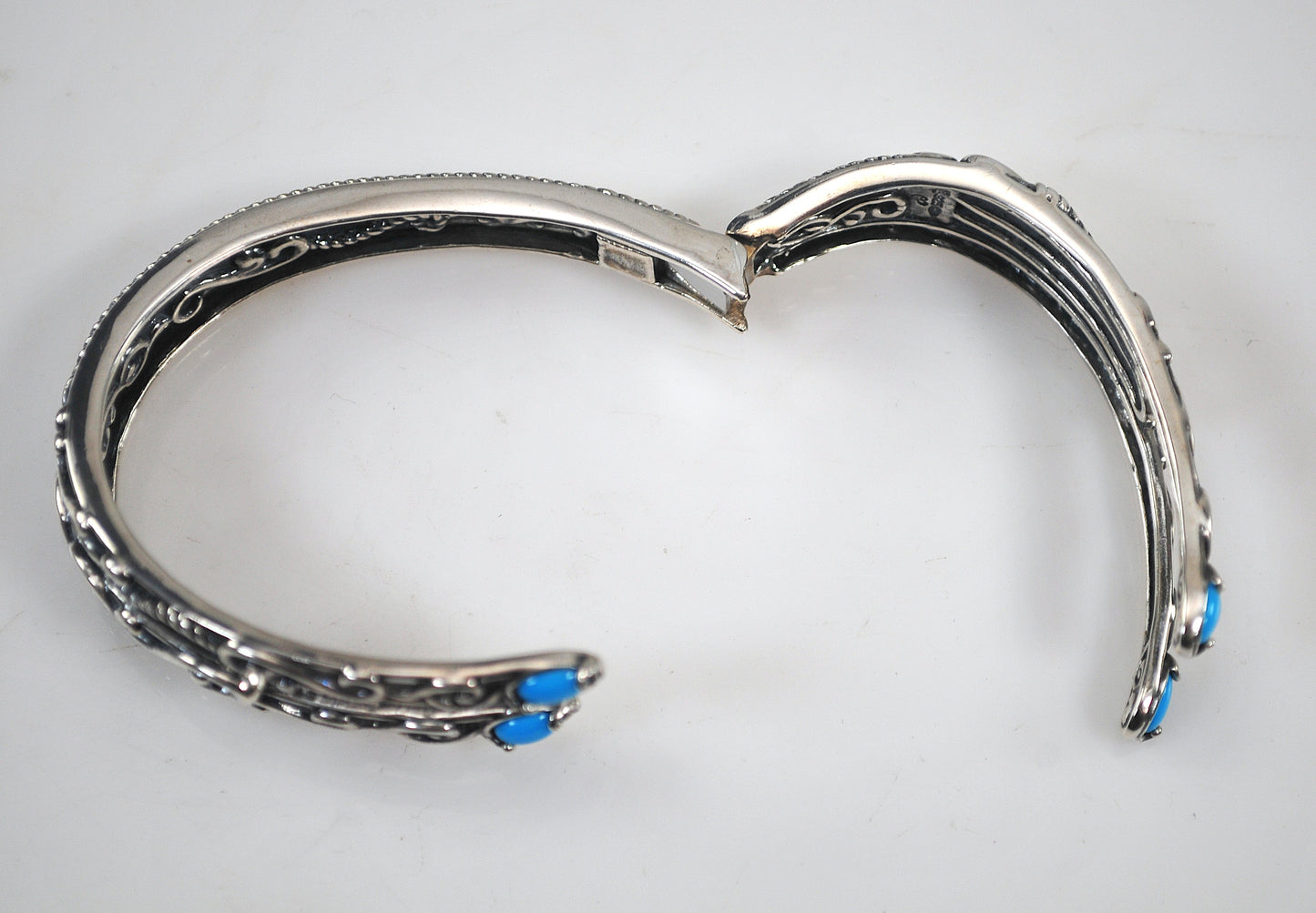 Carolyn Pollack Relios Sterling Silver Turquoise Bangle Bracelet