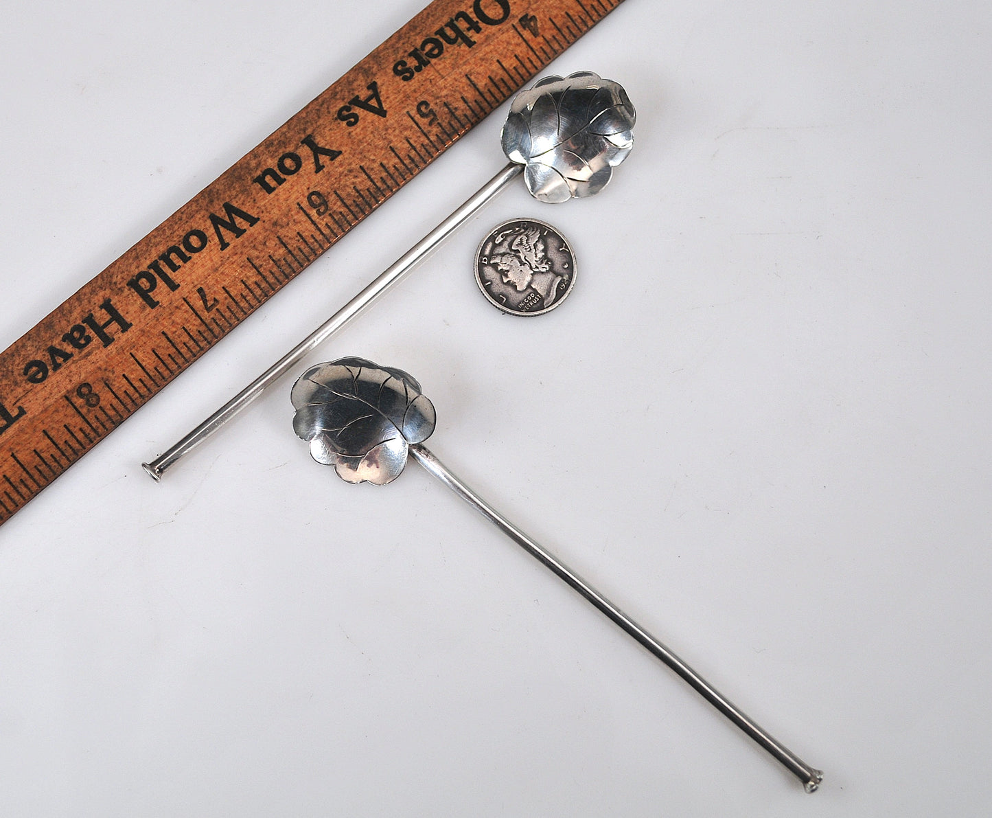 Vintage Sterling Silver Cocktail Spoon Straw Sippers