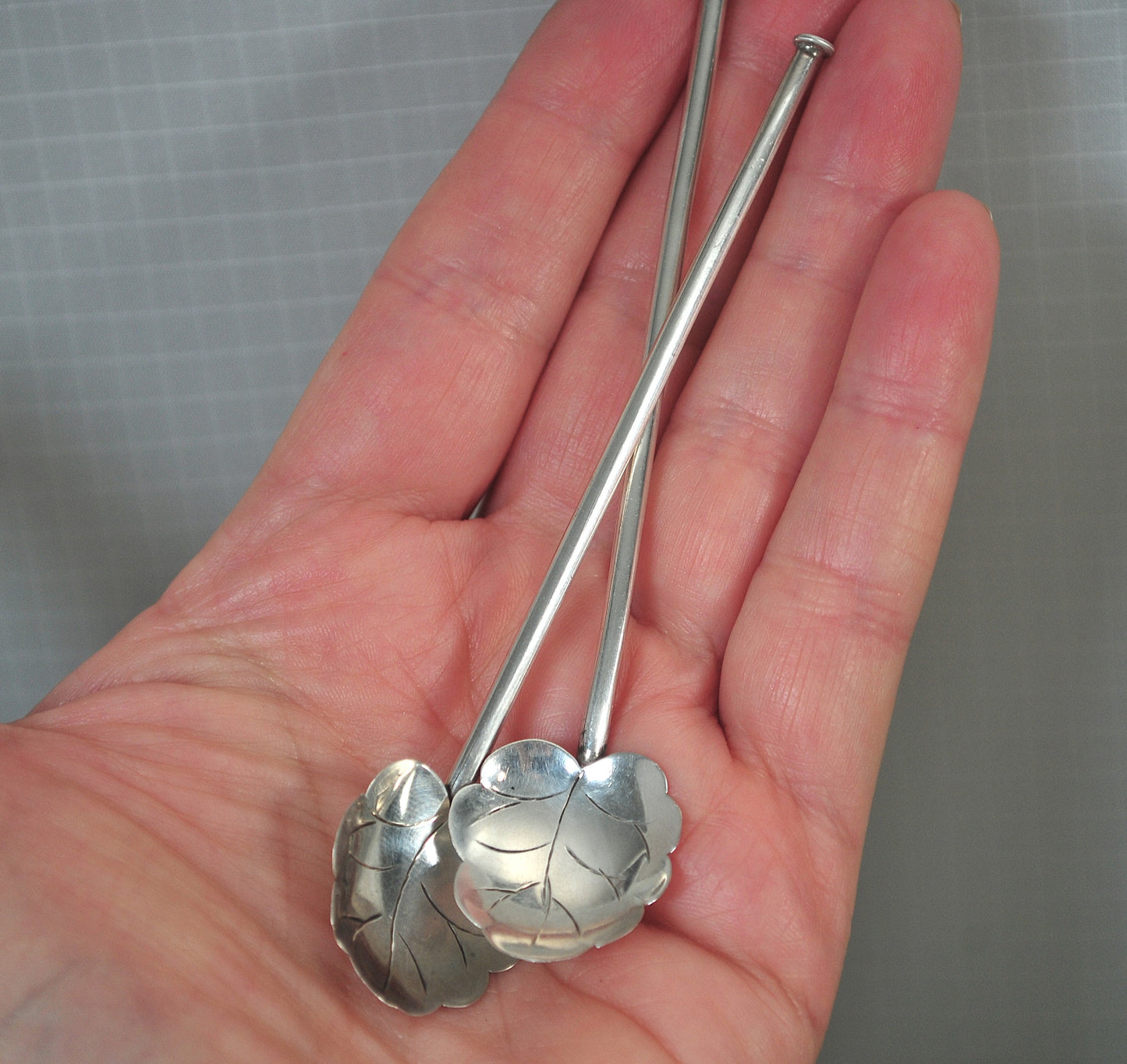 Vintage Sterling Silver Cocktail Spoon Straw Sippers
