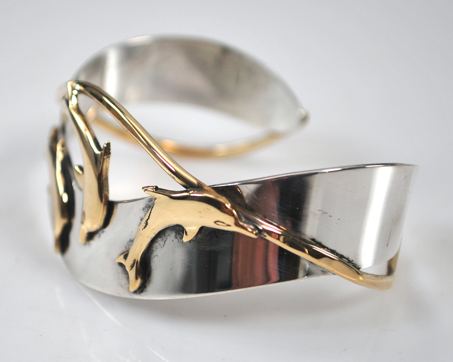 Courtney Peterson Sterling Silver Brass Dophin Cuff Bracelet