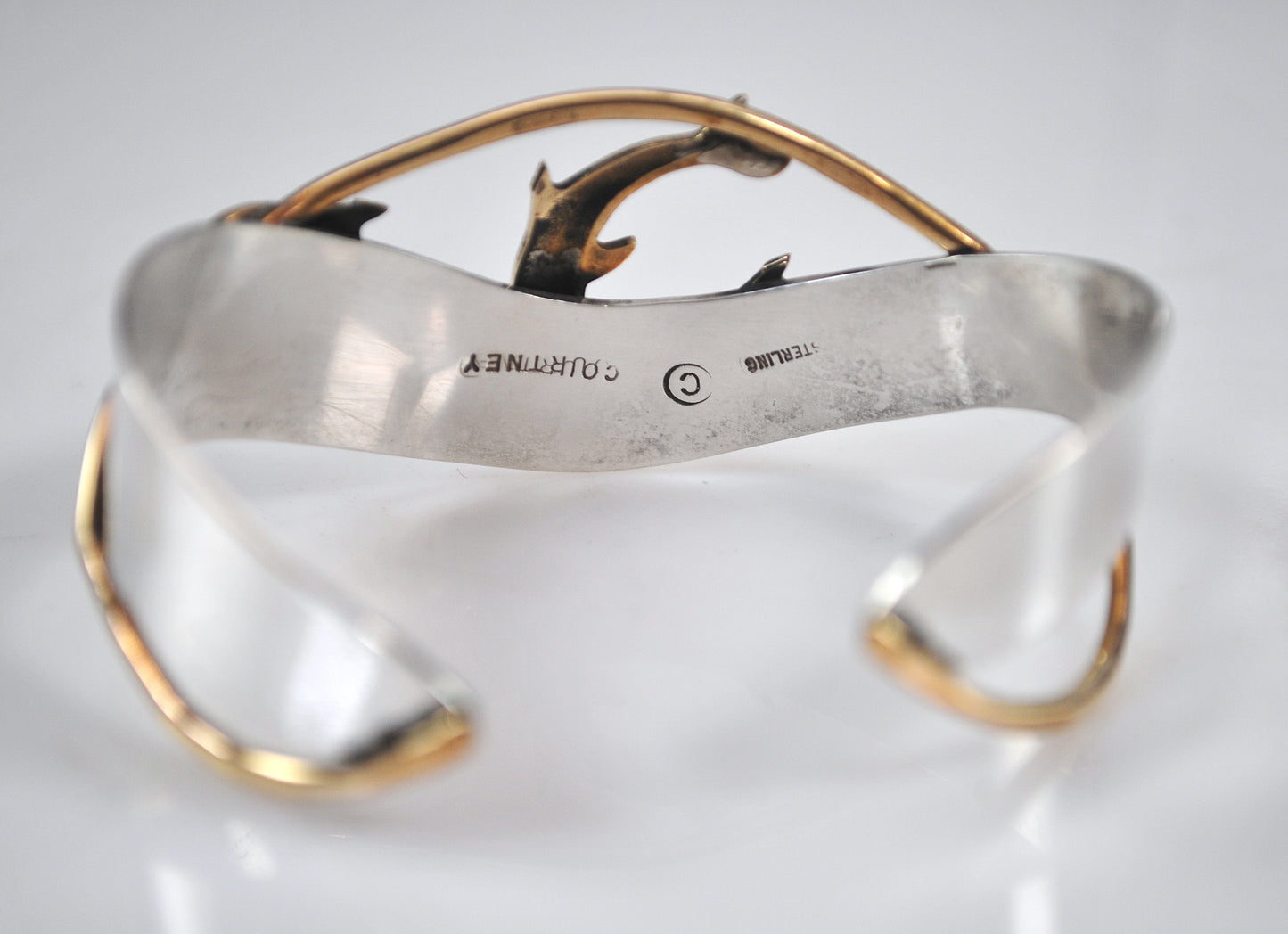Courtney Peterson Sterling Silver Brass Dophin Cuff Bracelet