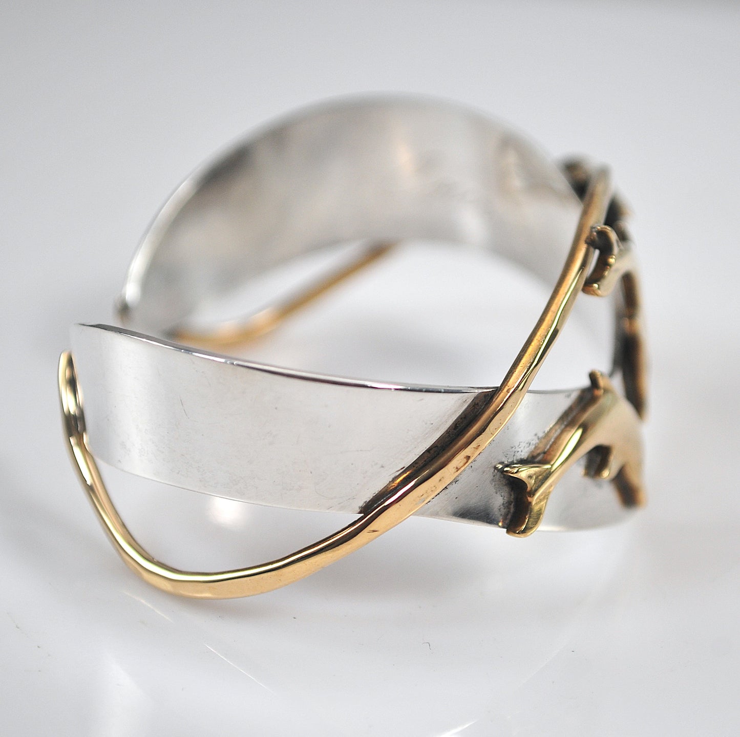 Courtney Peterson Sterling Silver Brass Dophin Cuff Bracelet