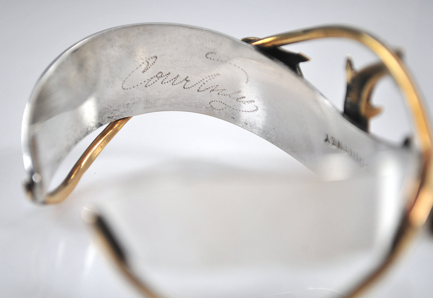 Courtney Peterson Sterling Silver Brass Dophin Cuff Bracelet