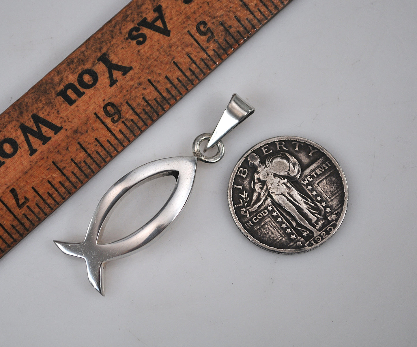 Sterling Silver Ichthus Fish Pendant