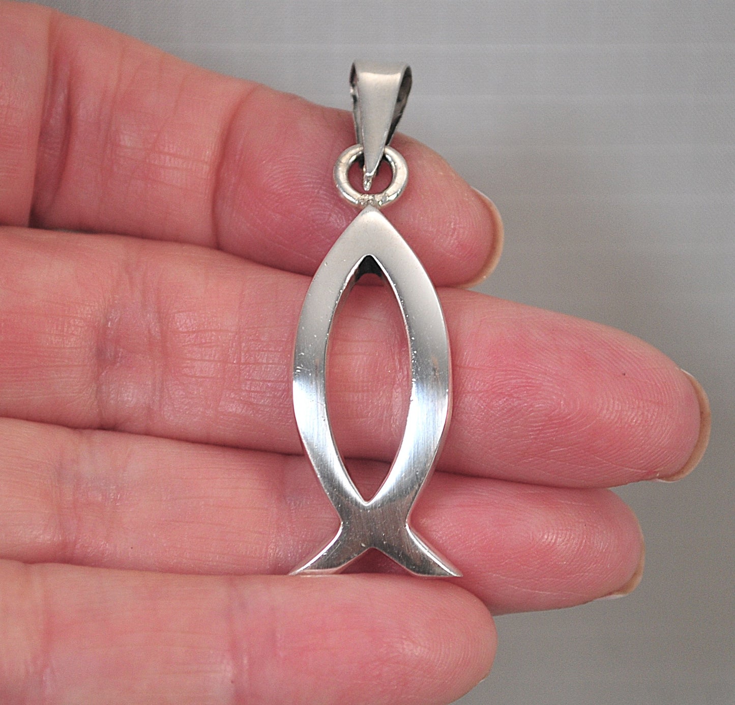Sterling Silver Ichthus Fish Pendant