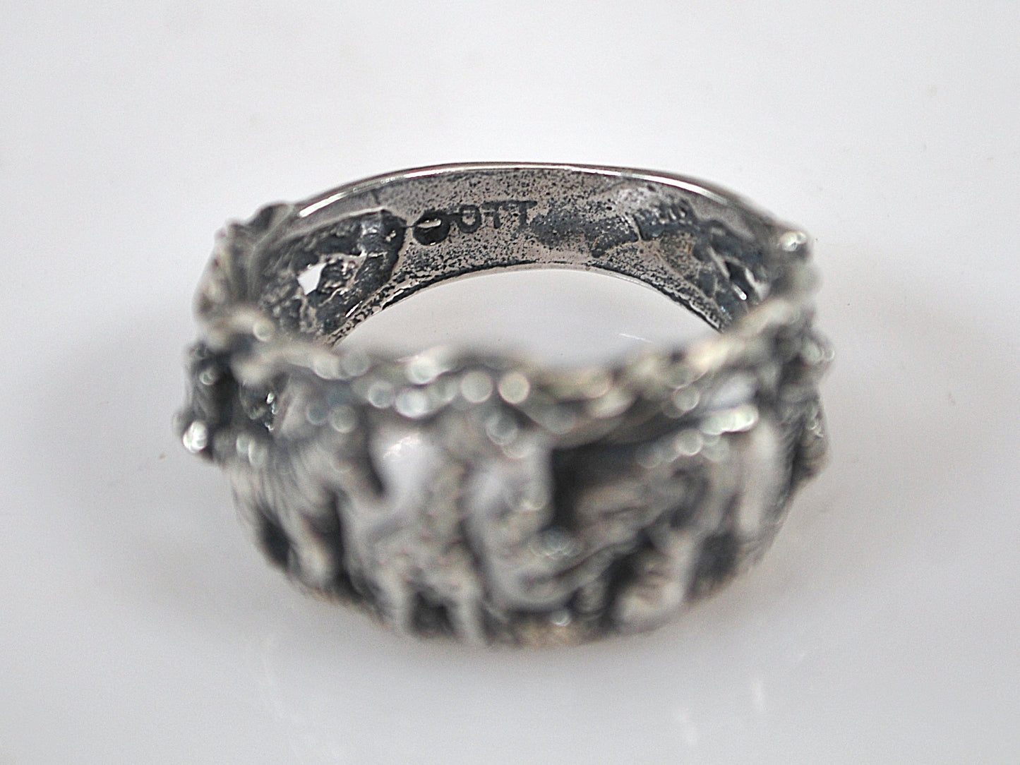 Signed Sterling Silver Jungle Animal Ring