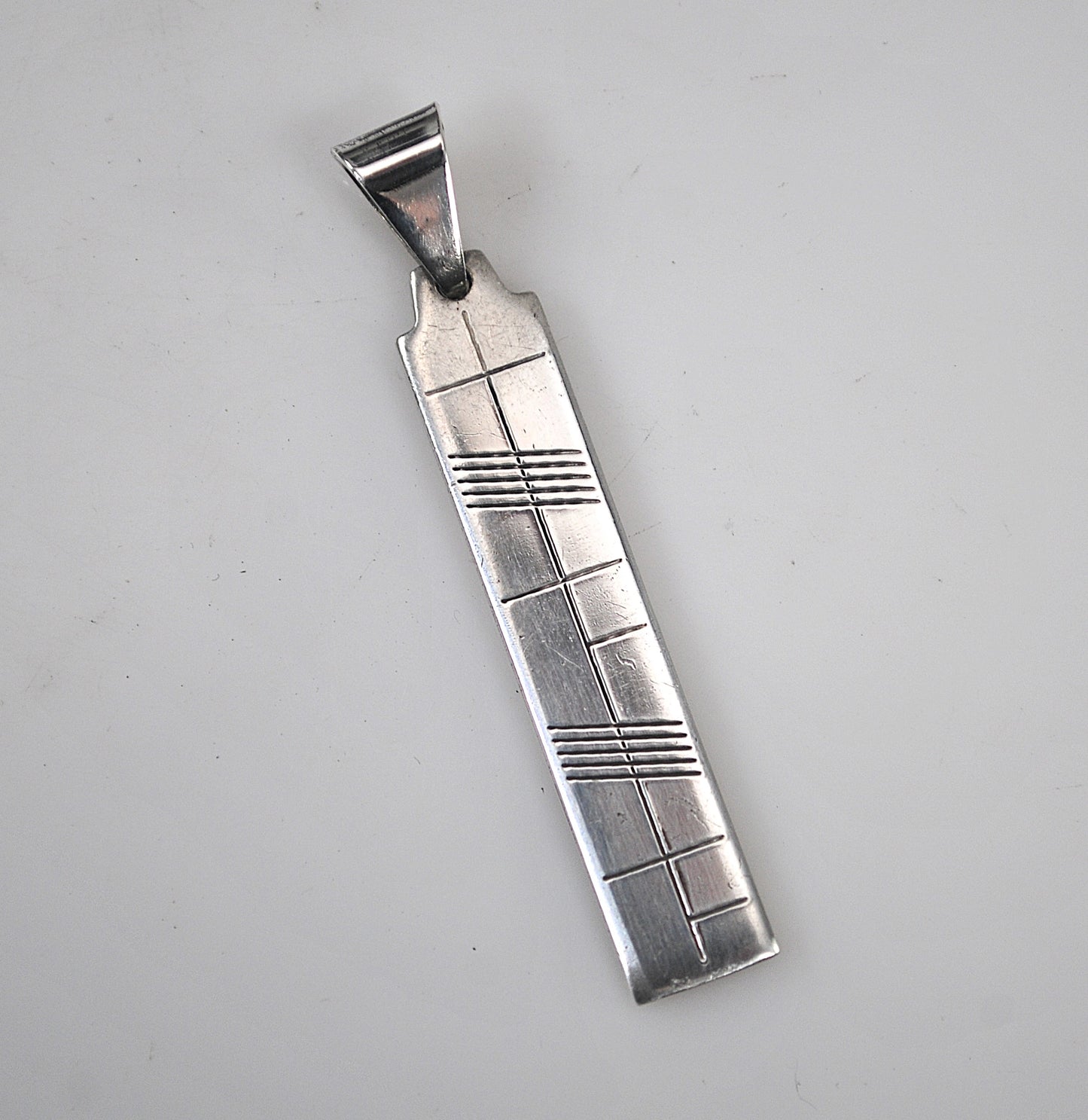 Brian De Staic Ogham Sterling Silver Bar Pendant
