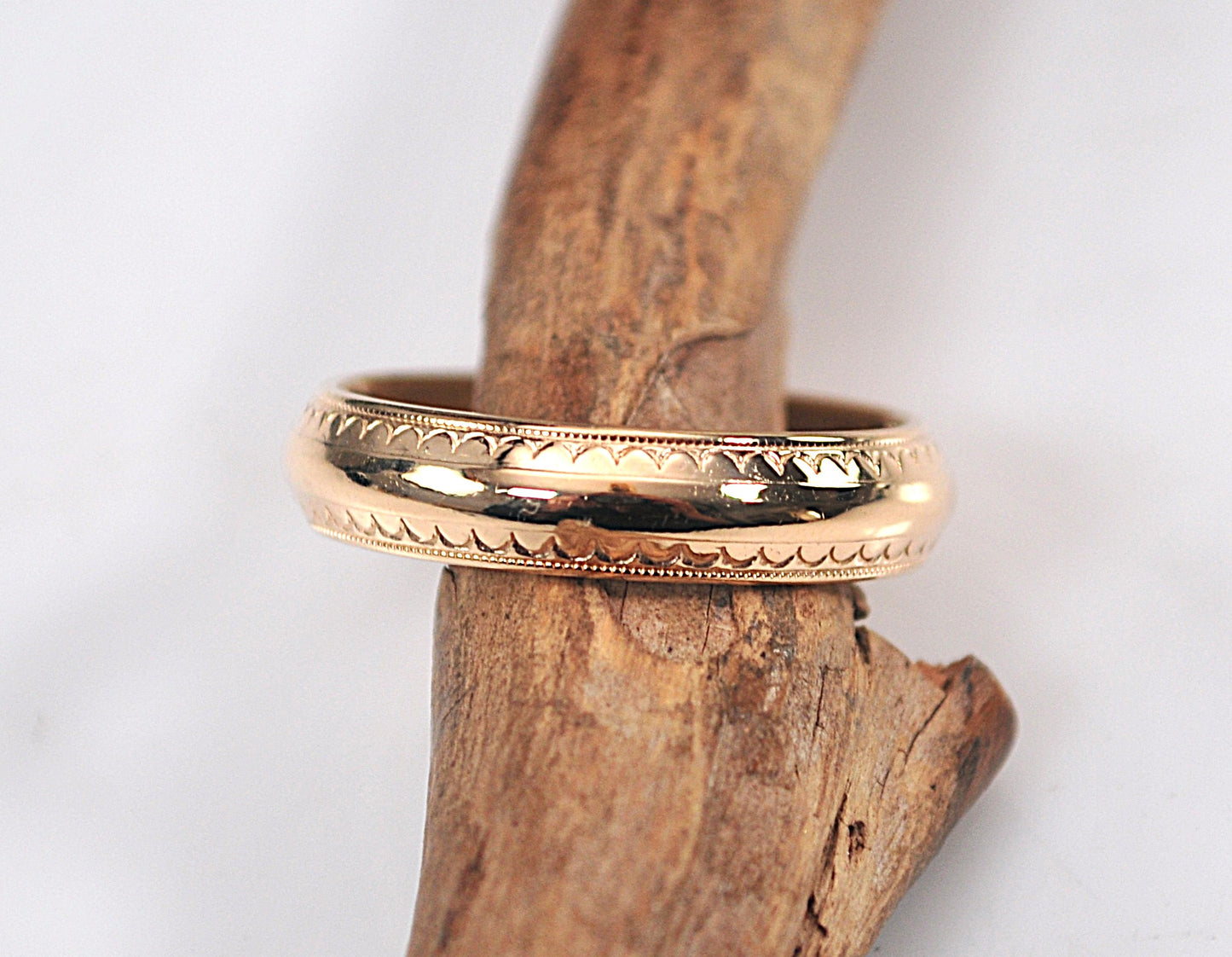 Signed 14K Gold 5mm Wedding Band Ring