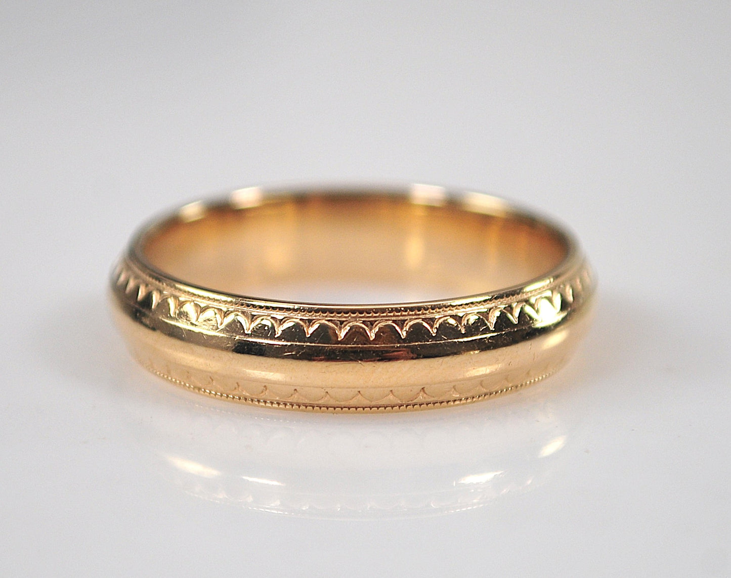 Signed 14K Gold 5mm Wedding Band Ring