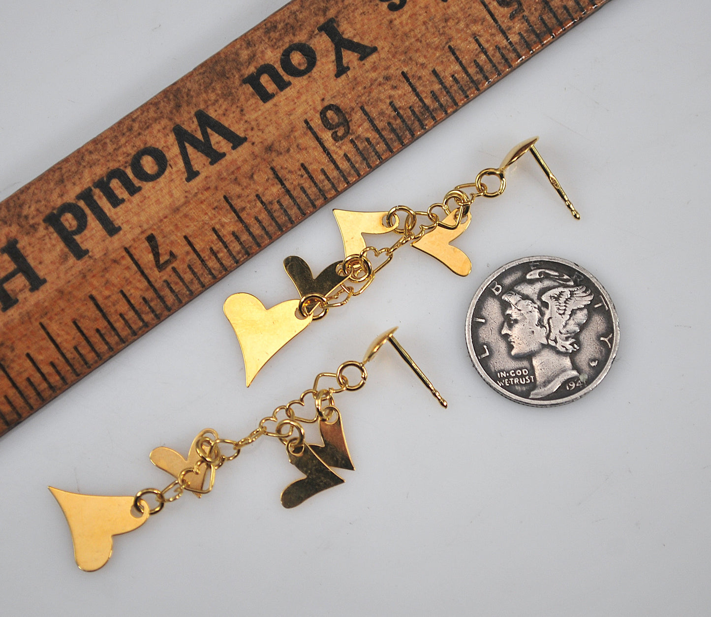 14K Gold Heart Earrings