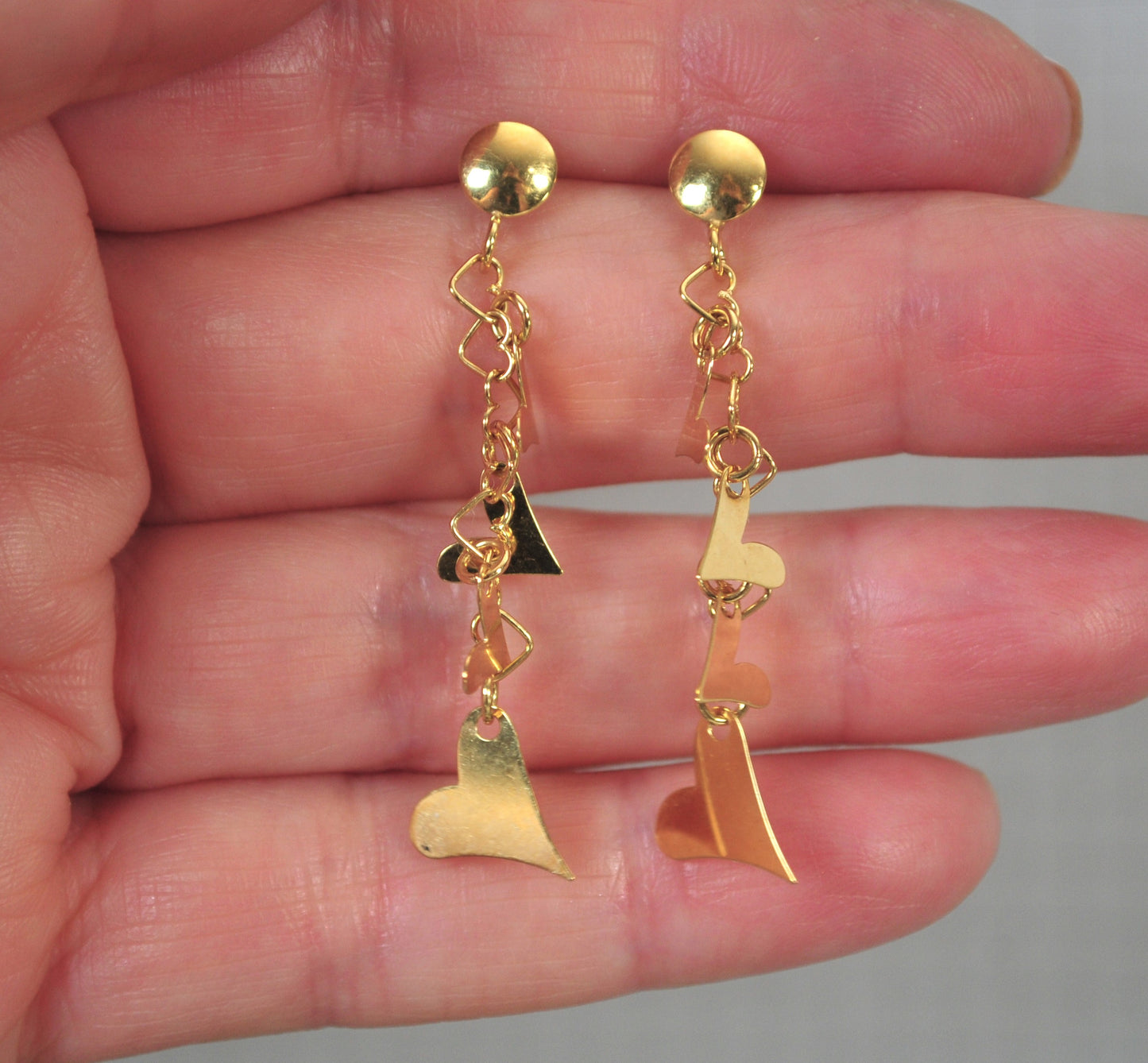 14K Gold Heart Earrings