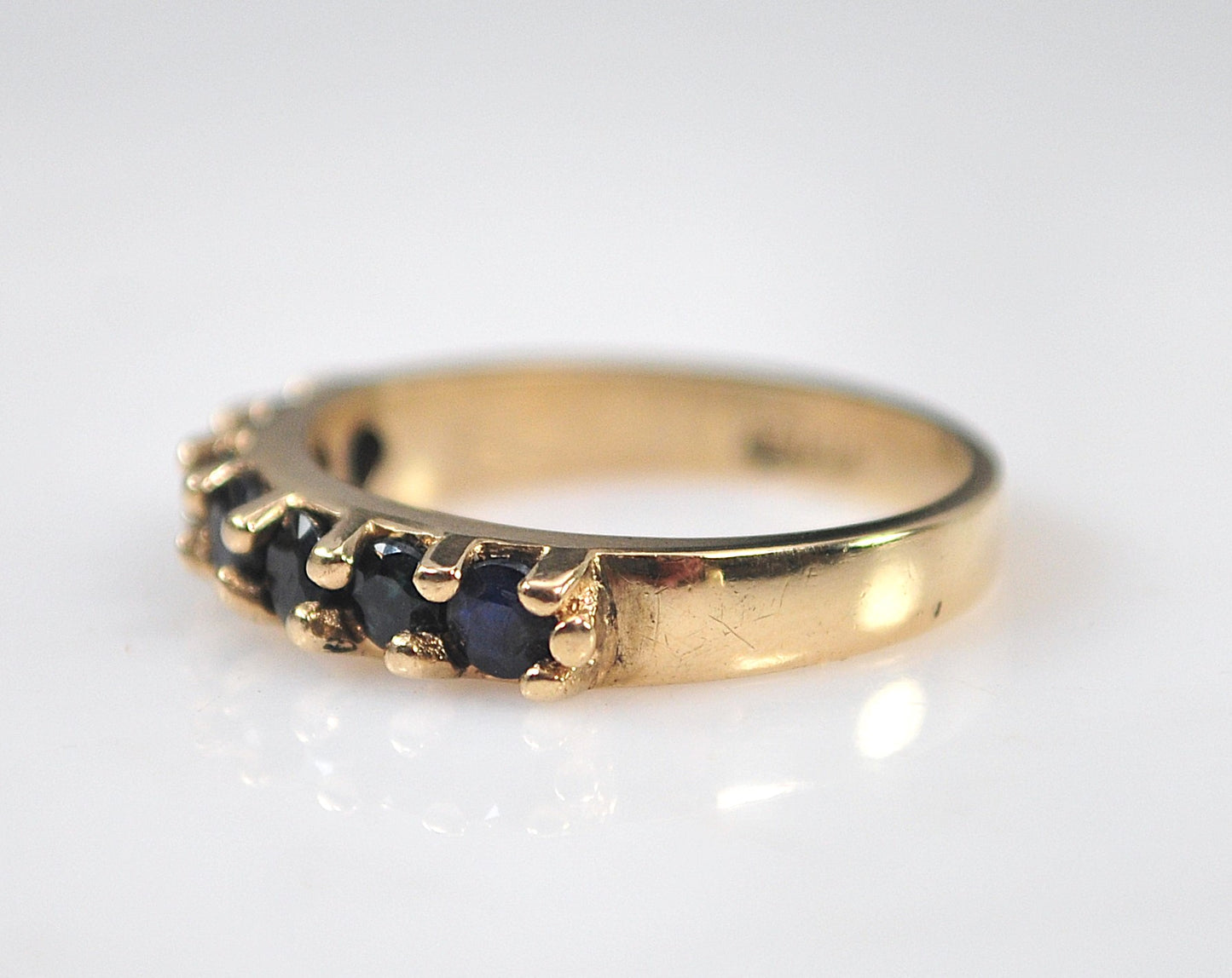 14K Yellow Gold Genuine Sapphire Ring