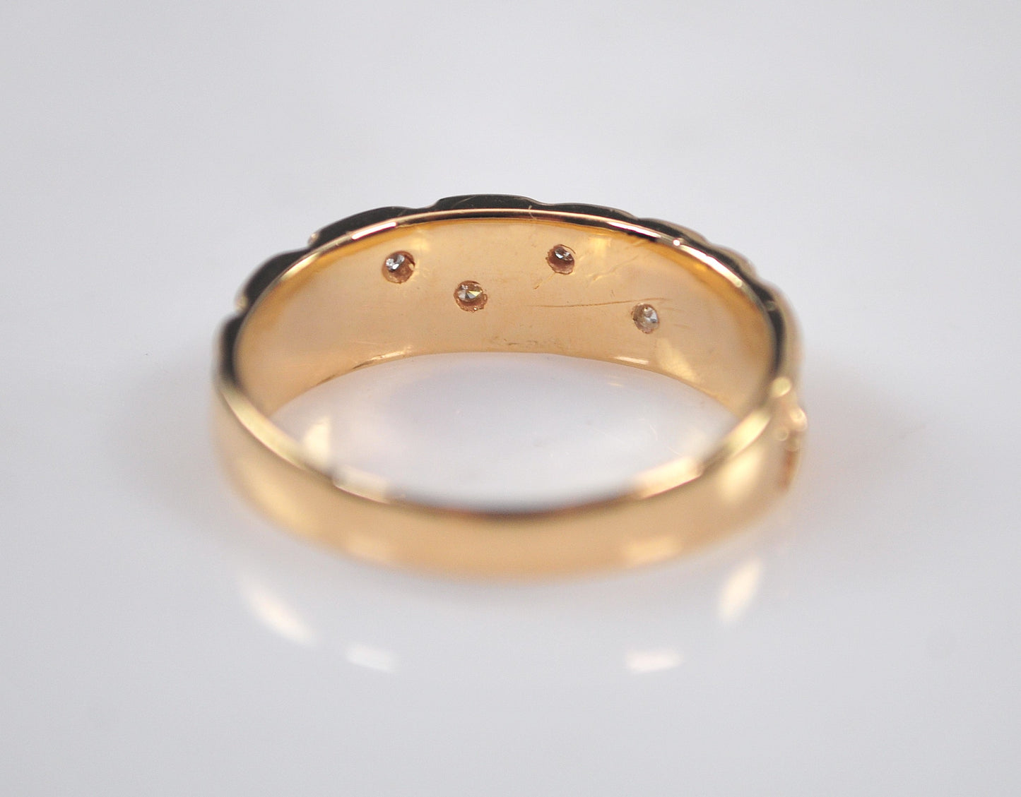 14K Gold Diamond Nugget Ring