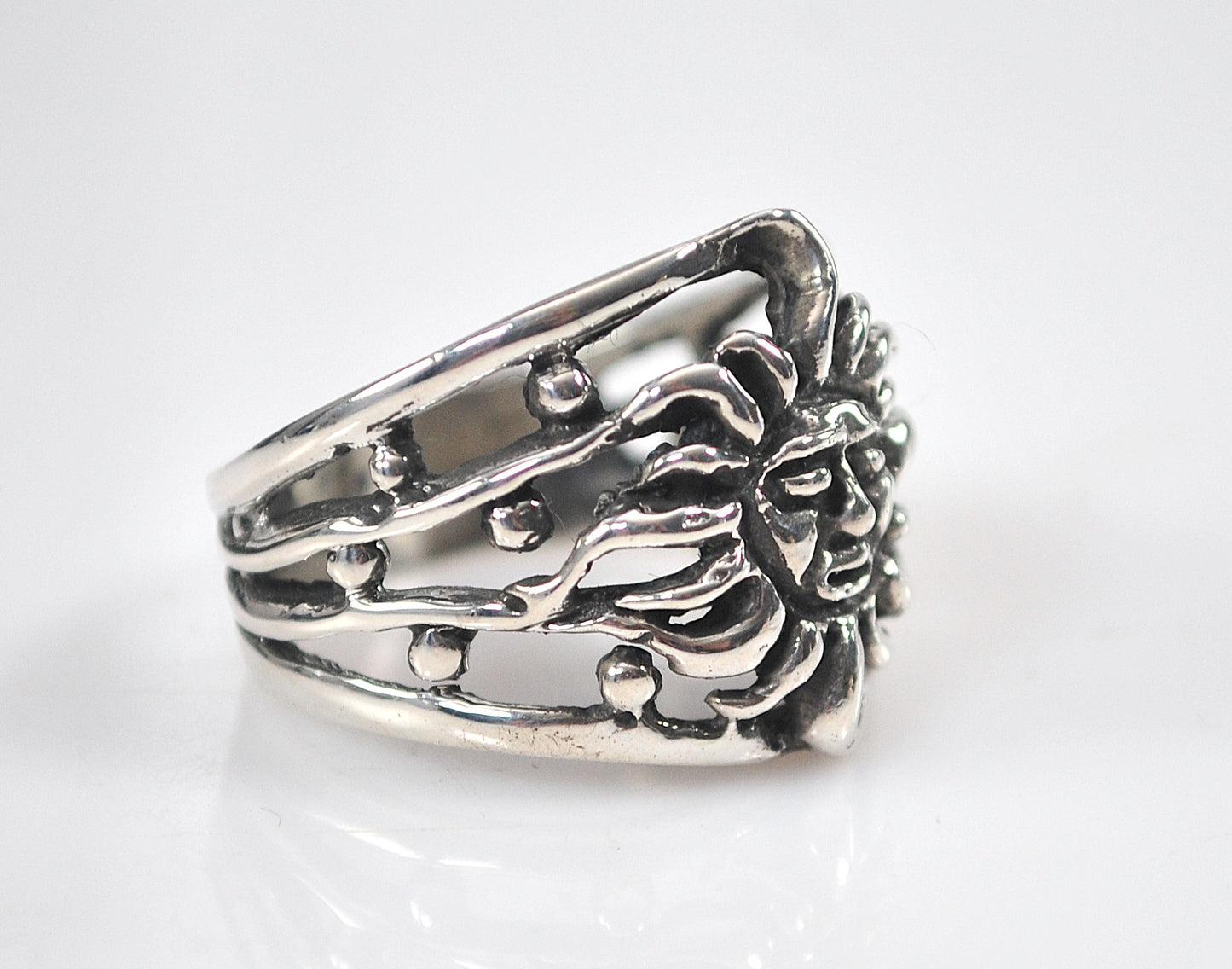 Celestial Sun Star Sterling Silver Ring