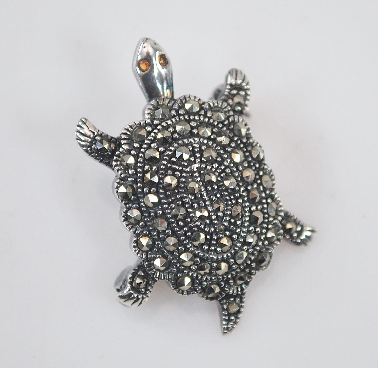 Sterling Silver Marcasite Turtle Brooch