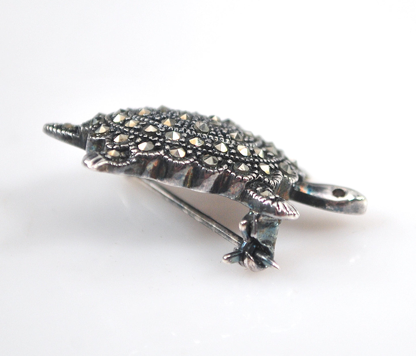 Sterling Silver Marcasite Turtle Brooch