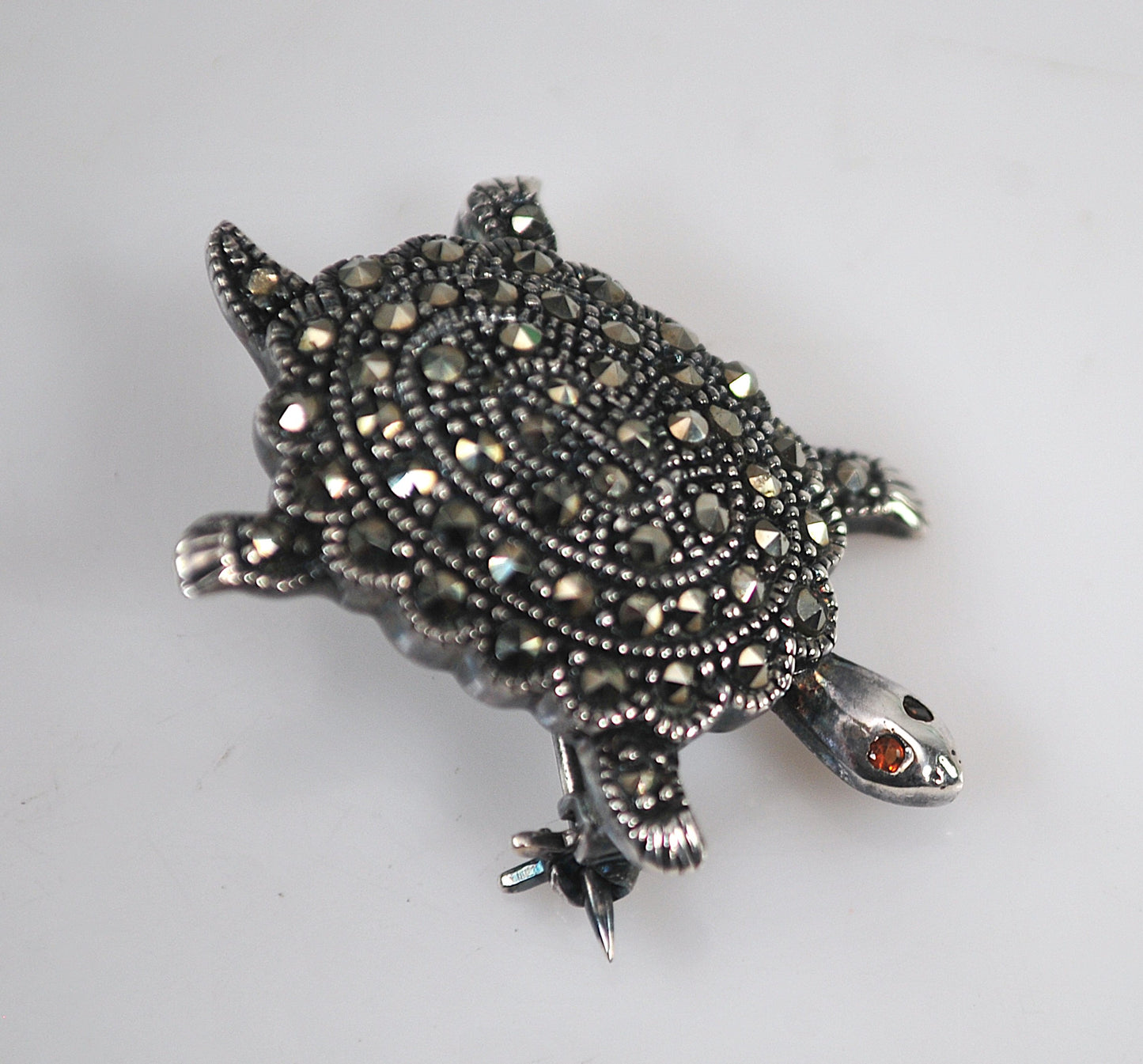 Sterling Silver Marcasite Turtle Brooch