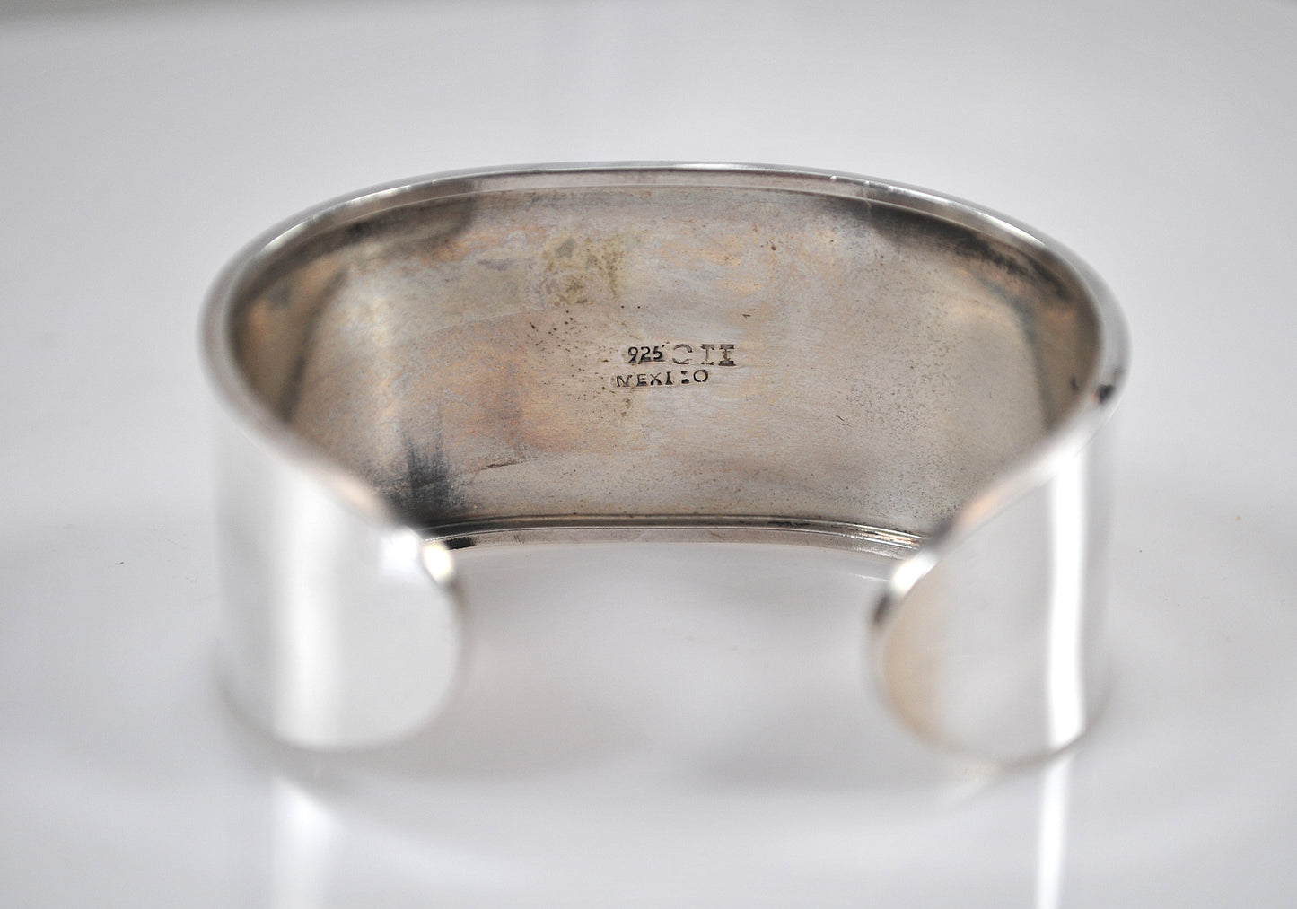 Wide 925 Mexico CII Abalone Cuff Bracelet