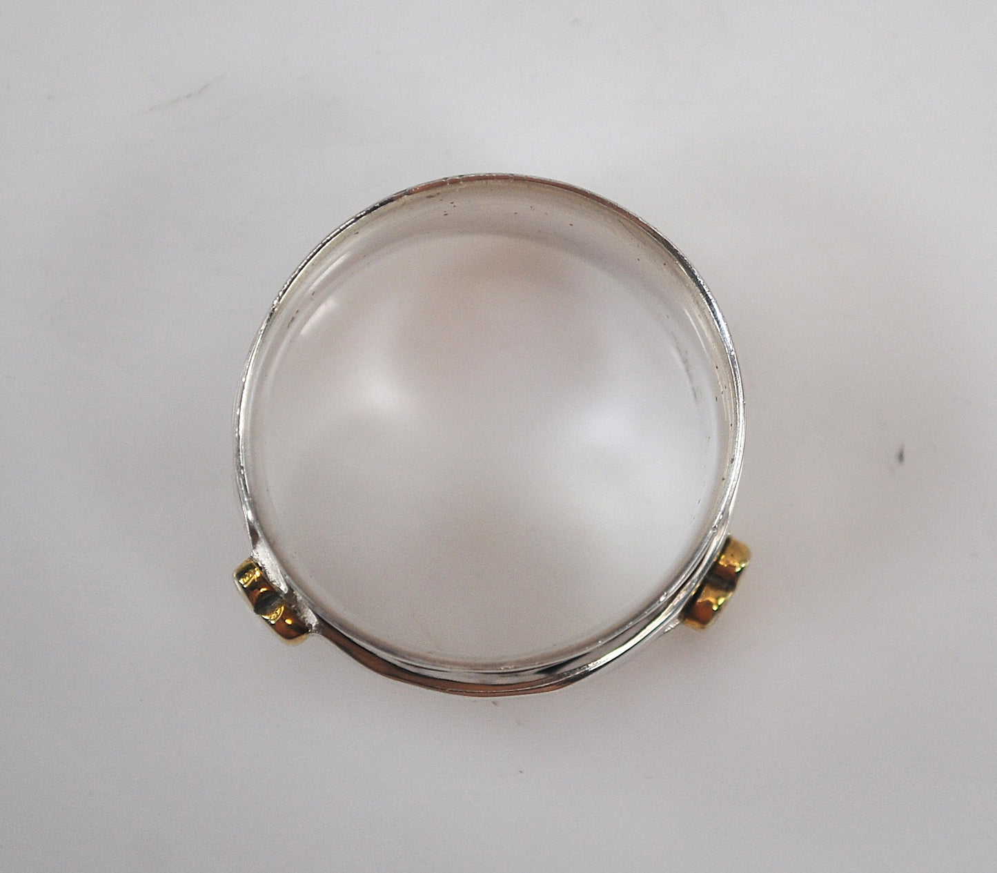 Sterling Silver Brass Heart Spinner Ring