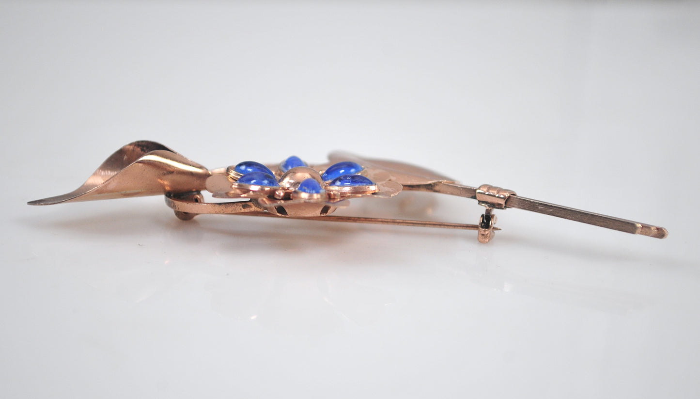 Vintage Truart Sterling Silver Floral Brooch