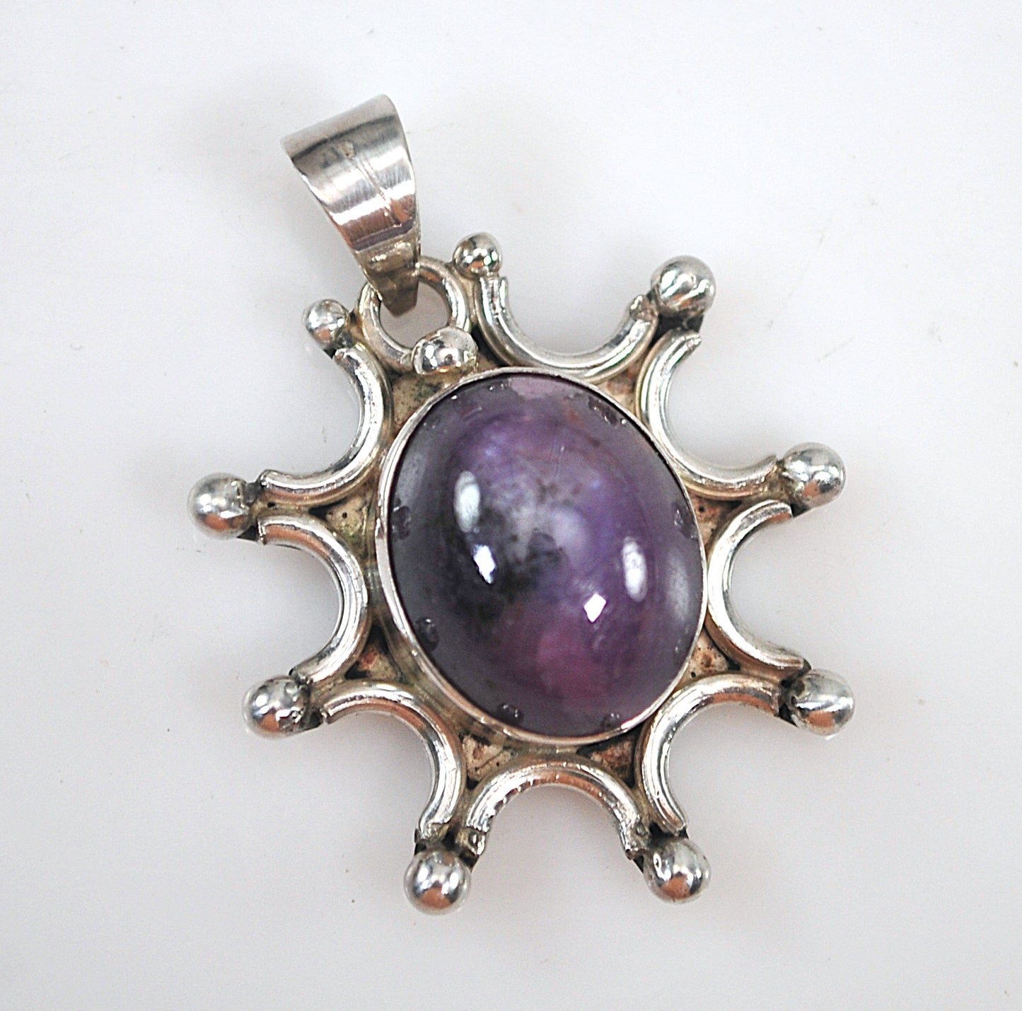 Vintage Sterling Silver Genuine Star Sapphire Pendant