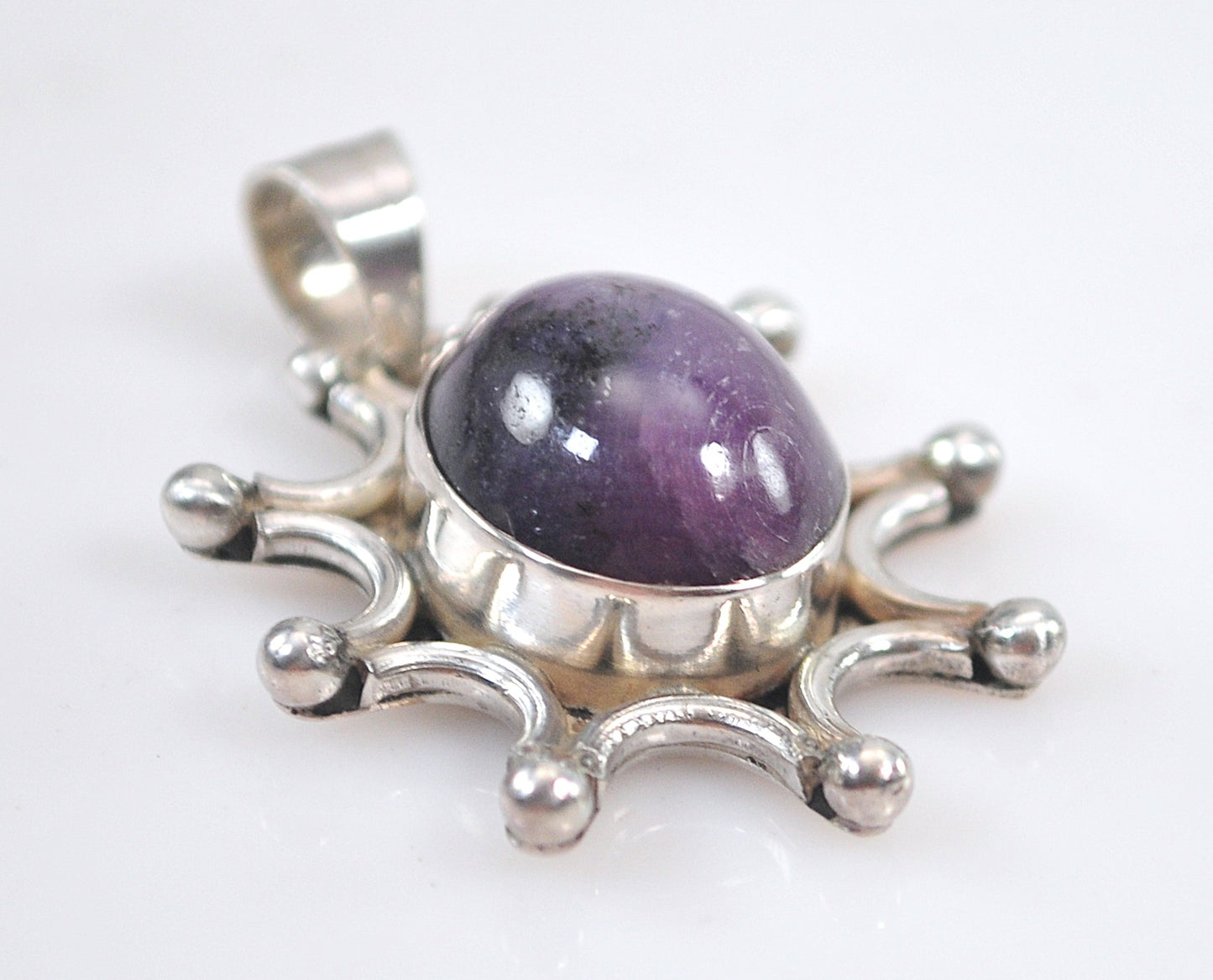 Vintage Sterling Silver Genuine Star Sapphire Pendant
