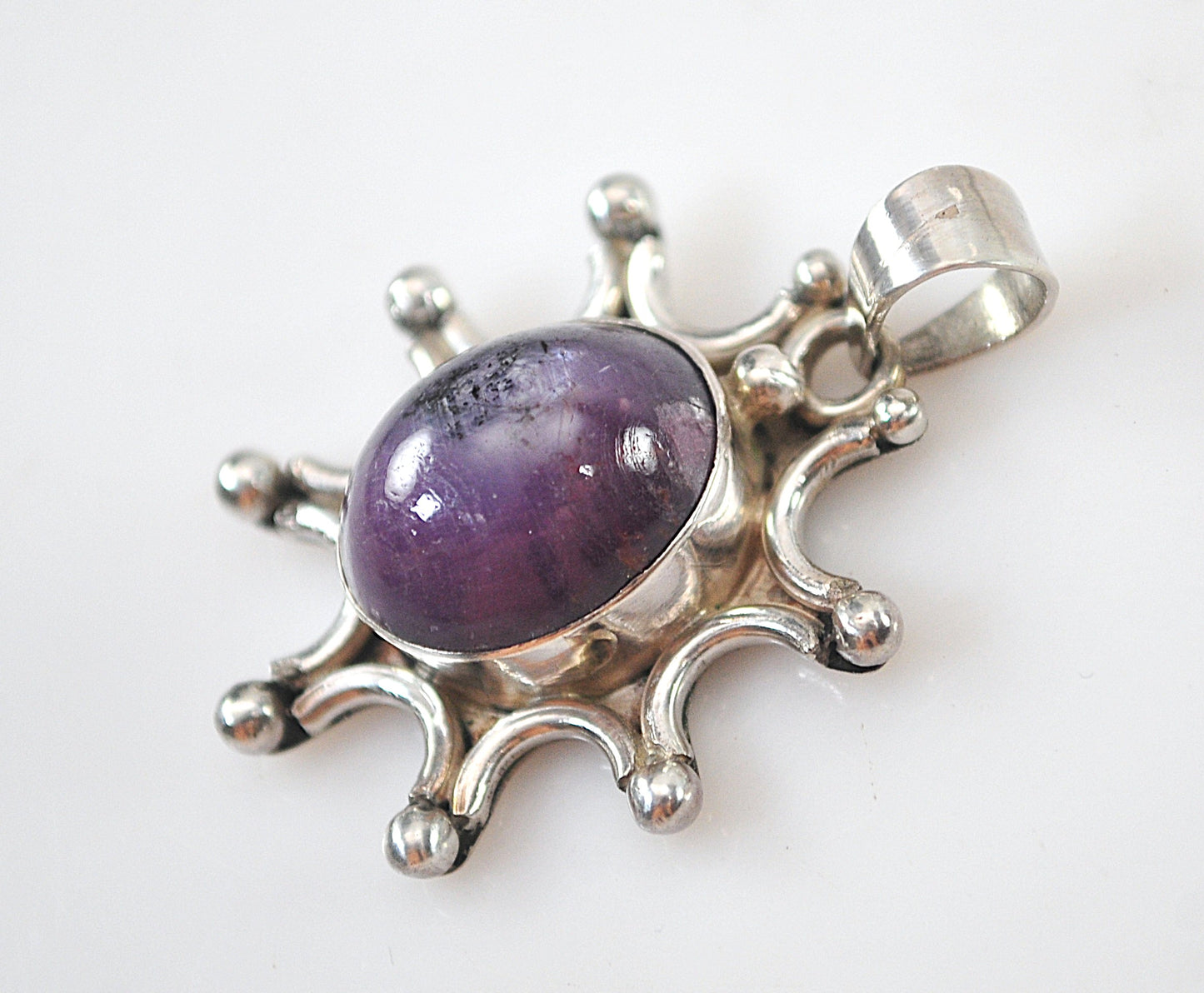 Vintage Sterling Silver Genuine Star Sapphire Pendant
