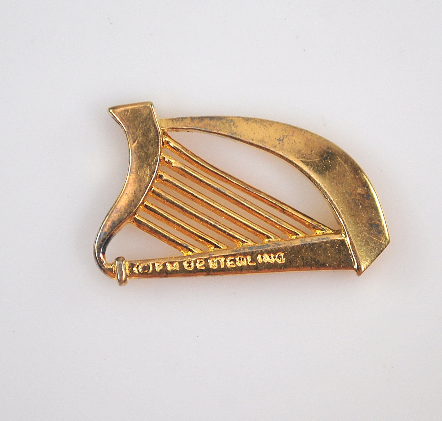 Franklin Mint 1982 Gold Over Sterling Harp Pendant