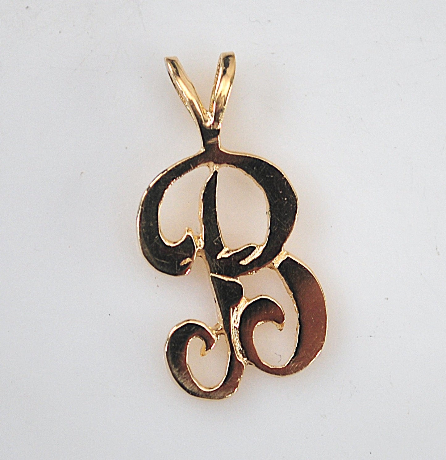 14K Gold Initial B Pendant
