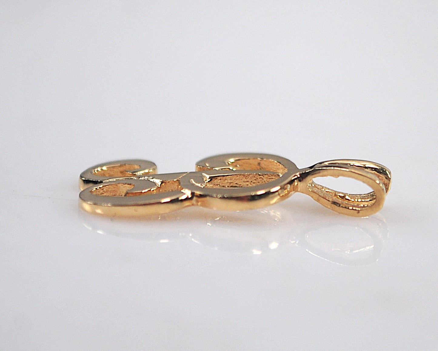 14K Gold Initial B Pendant