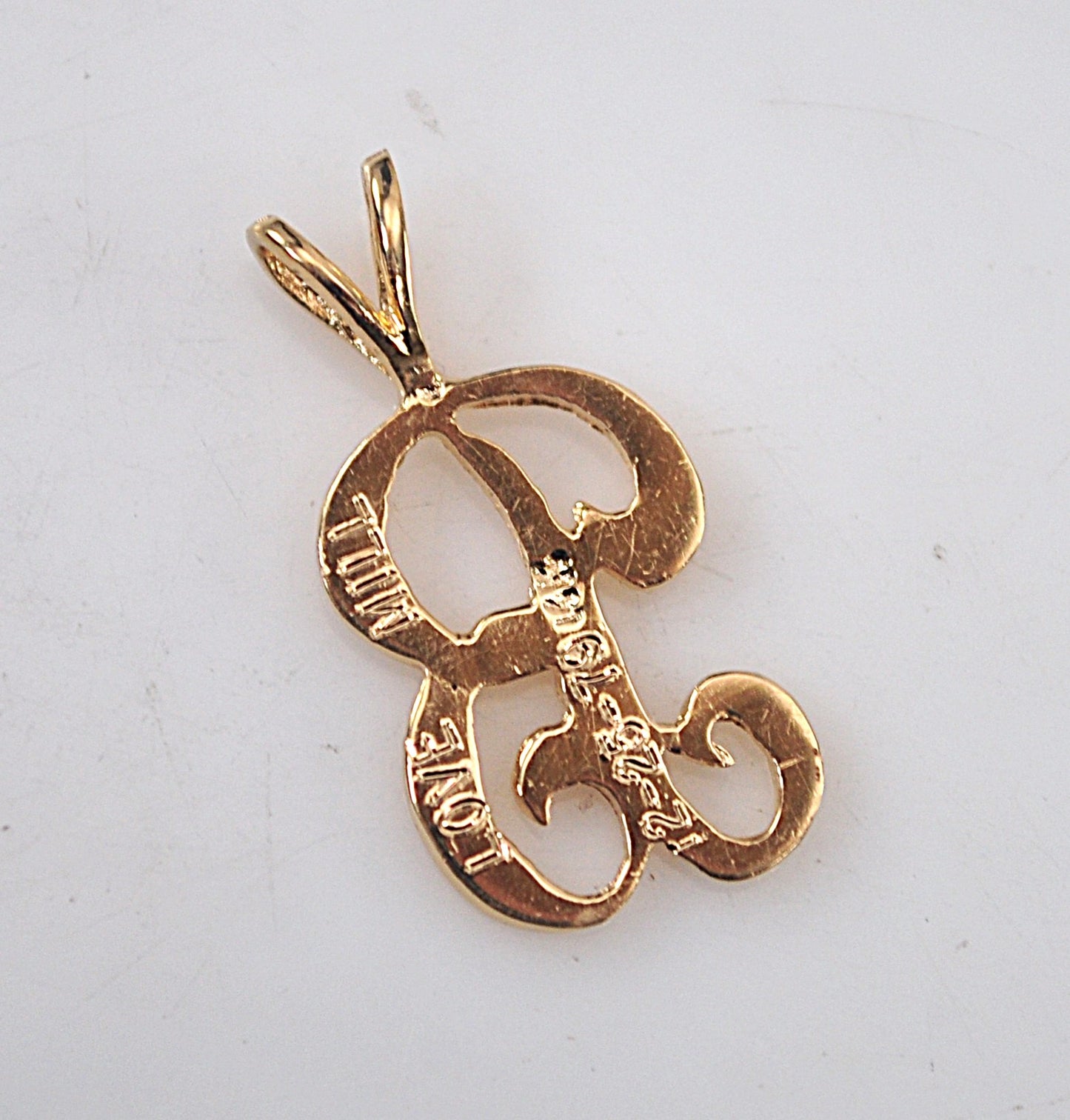 14K Gold Initial B Pendant