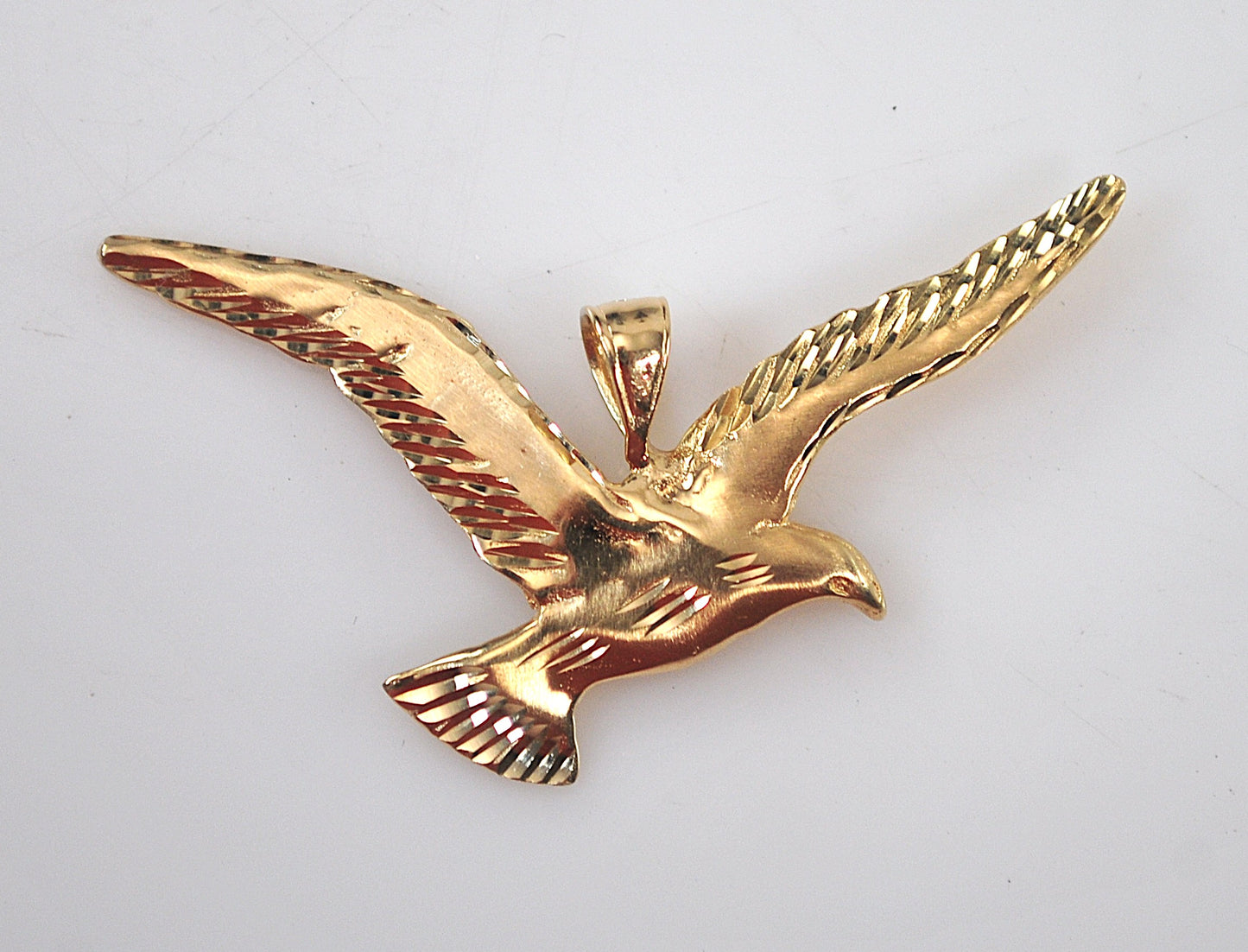14K Gold Flying Bird Pendant