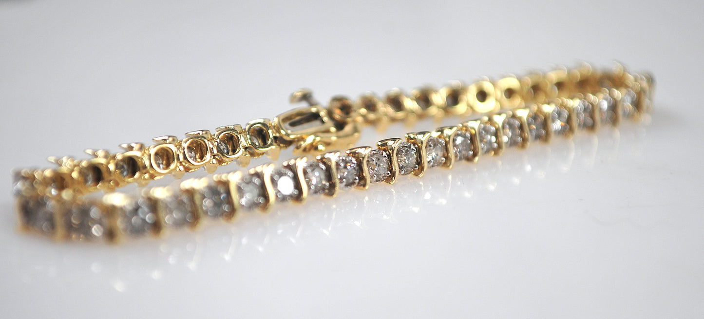 14K Gold 2ct tw Diamond Tennis Bracelet