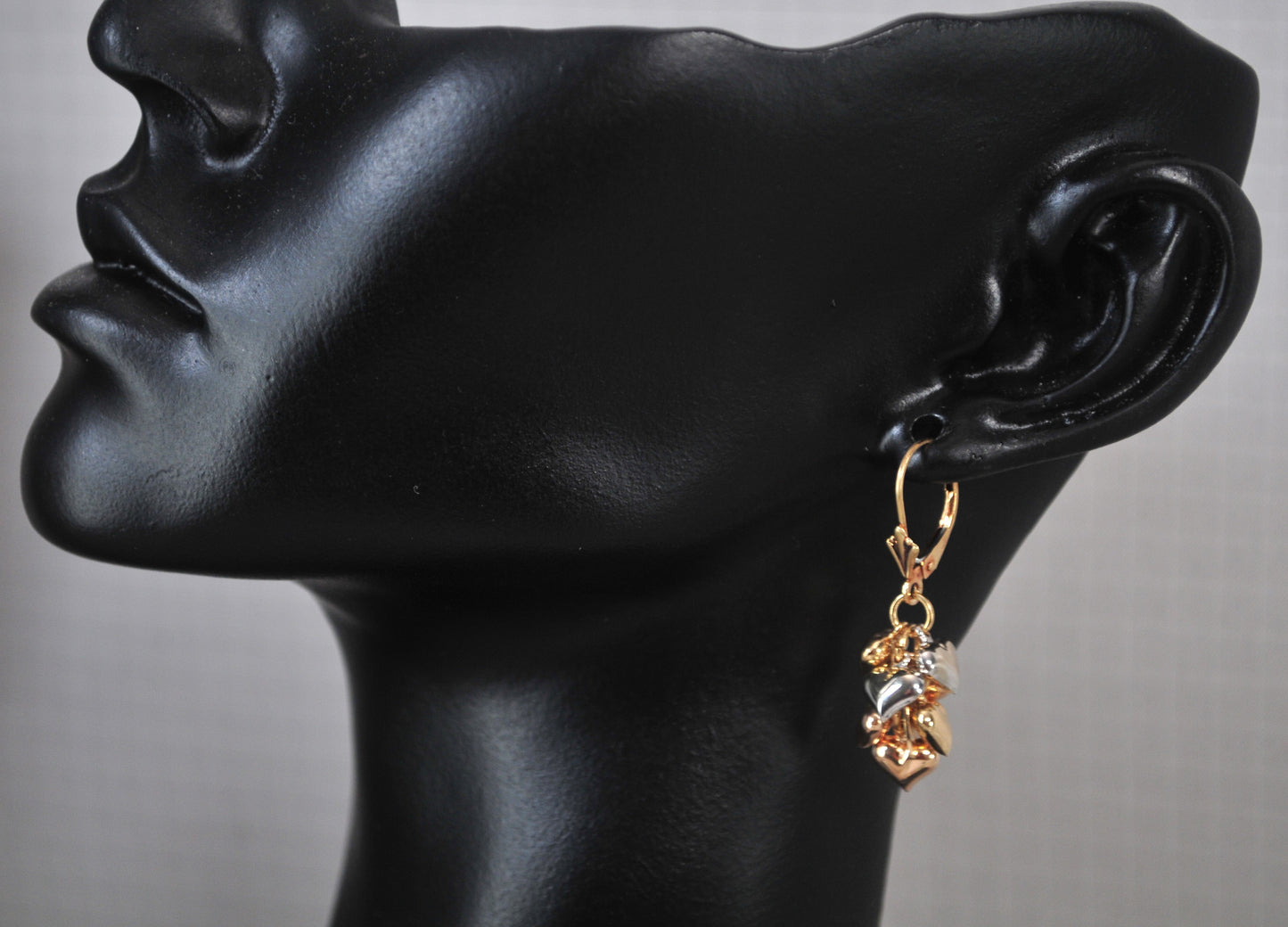 Signed 14K Gold Puffed Heart Earrings