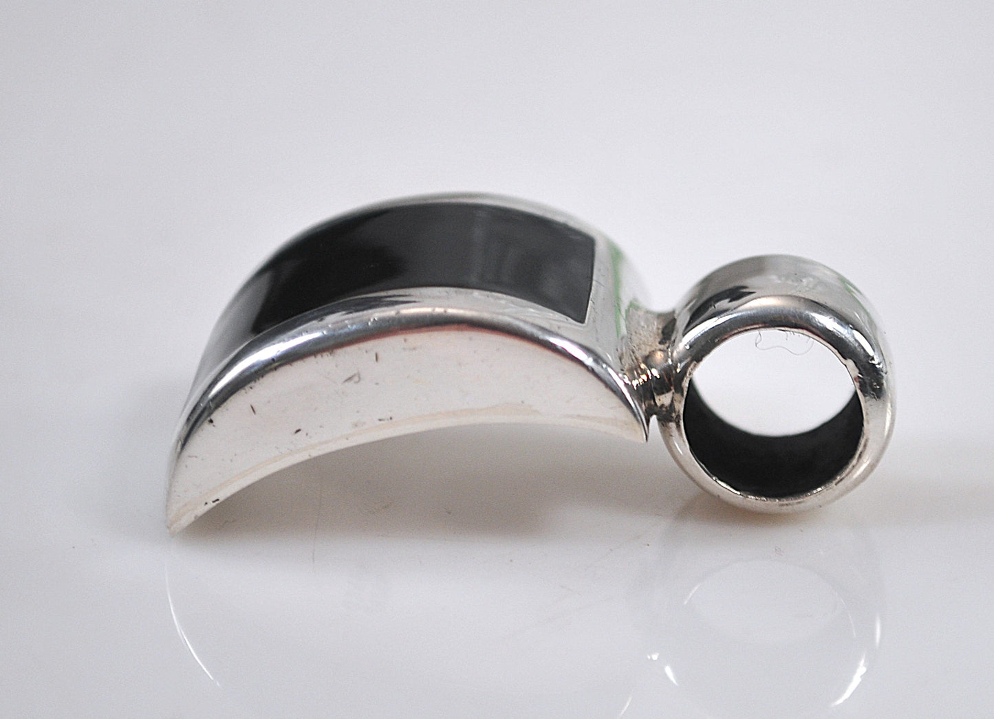 Chunky Sterling Silver Black Onyx Pendant