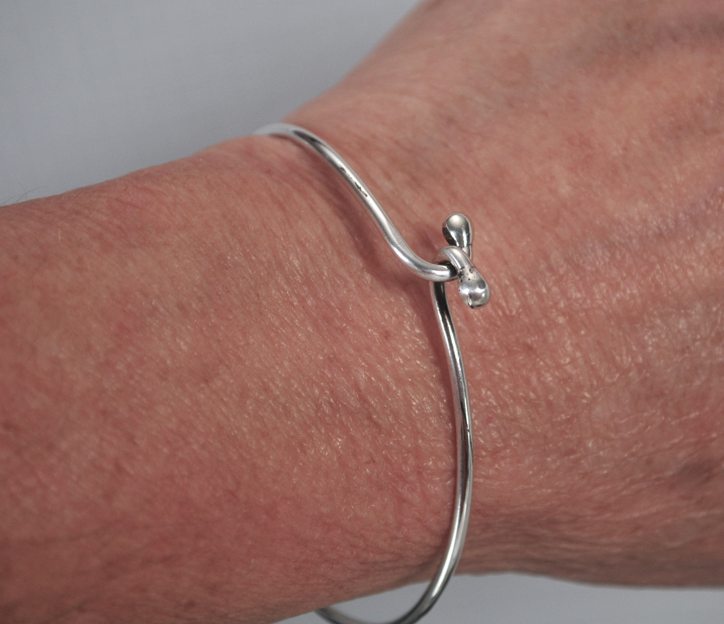 Sterling Silver Wire Ball Hook Bracelet