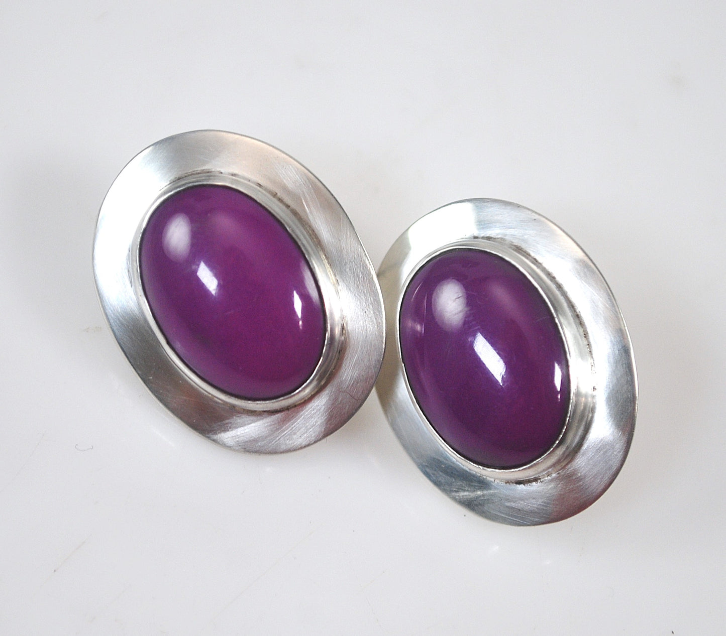 Vintage Sterling Silver Sugilite Earrings