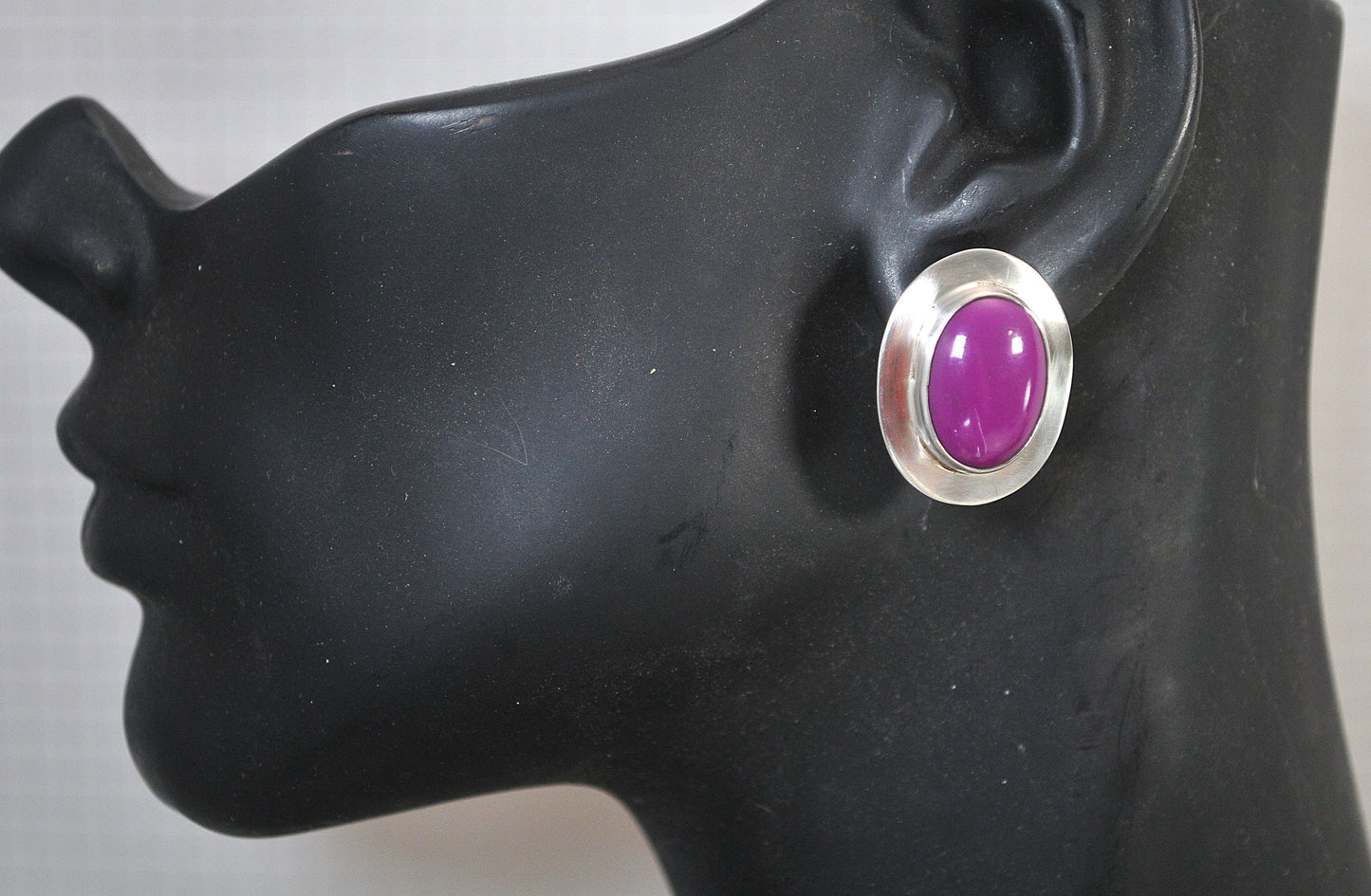 Vintage Sterling Silver Sugilite Earrings