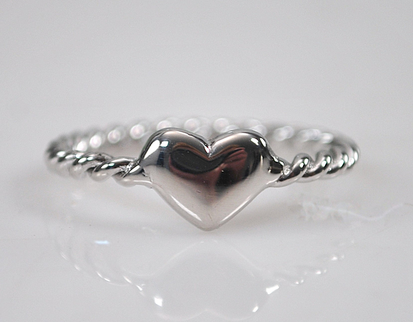 Signed 925 Sterling Silver Heart Ring