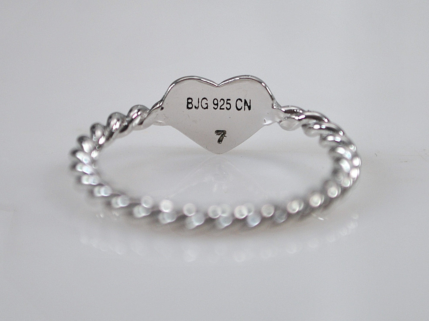 Signed 925 Sterling Silver Heart Ring