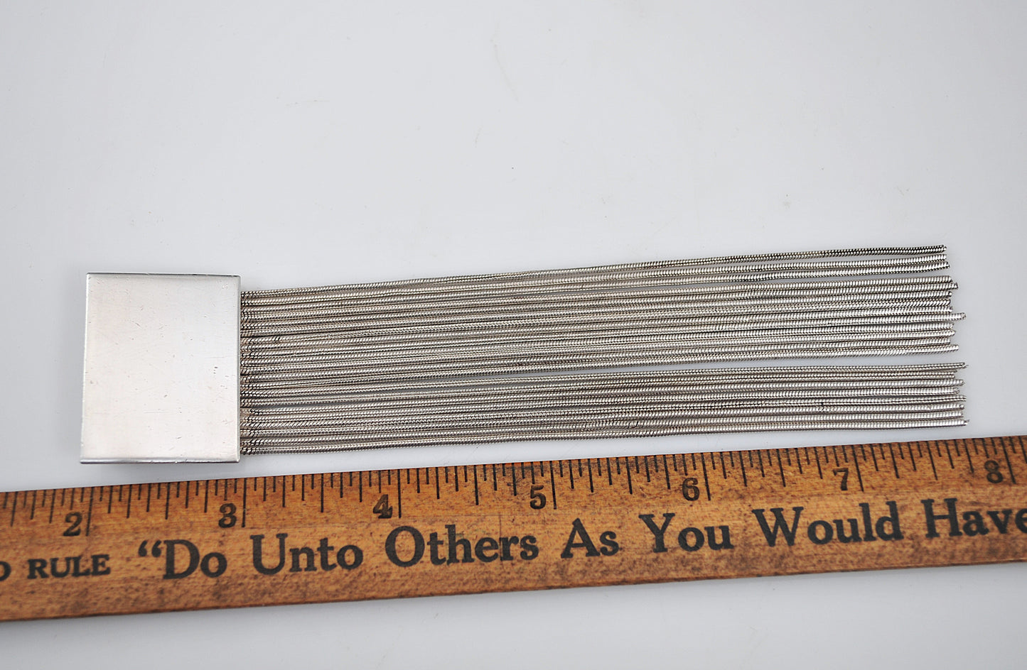 Long Signed Sterling Silver Fringe Slider Pendant