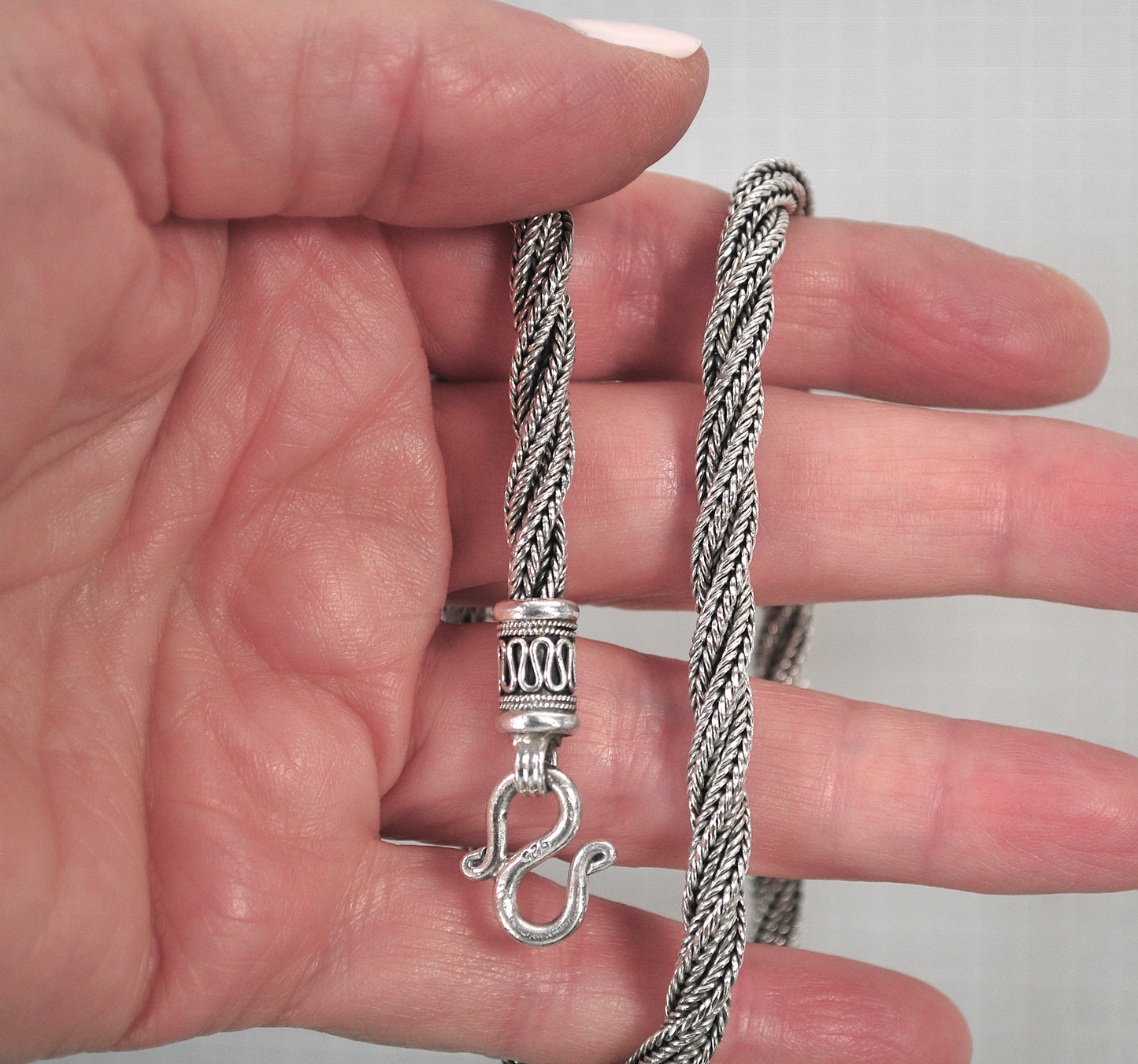 925 Heavy Twisted Multi-Strand Wheat Choker Necklace