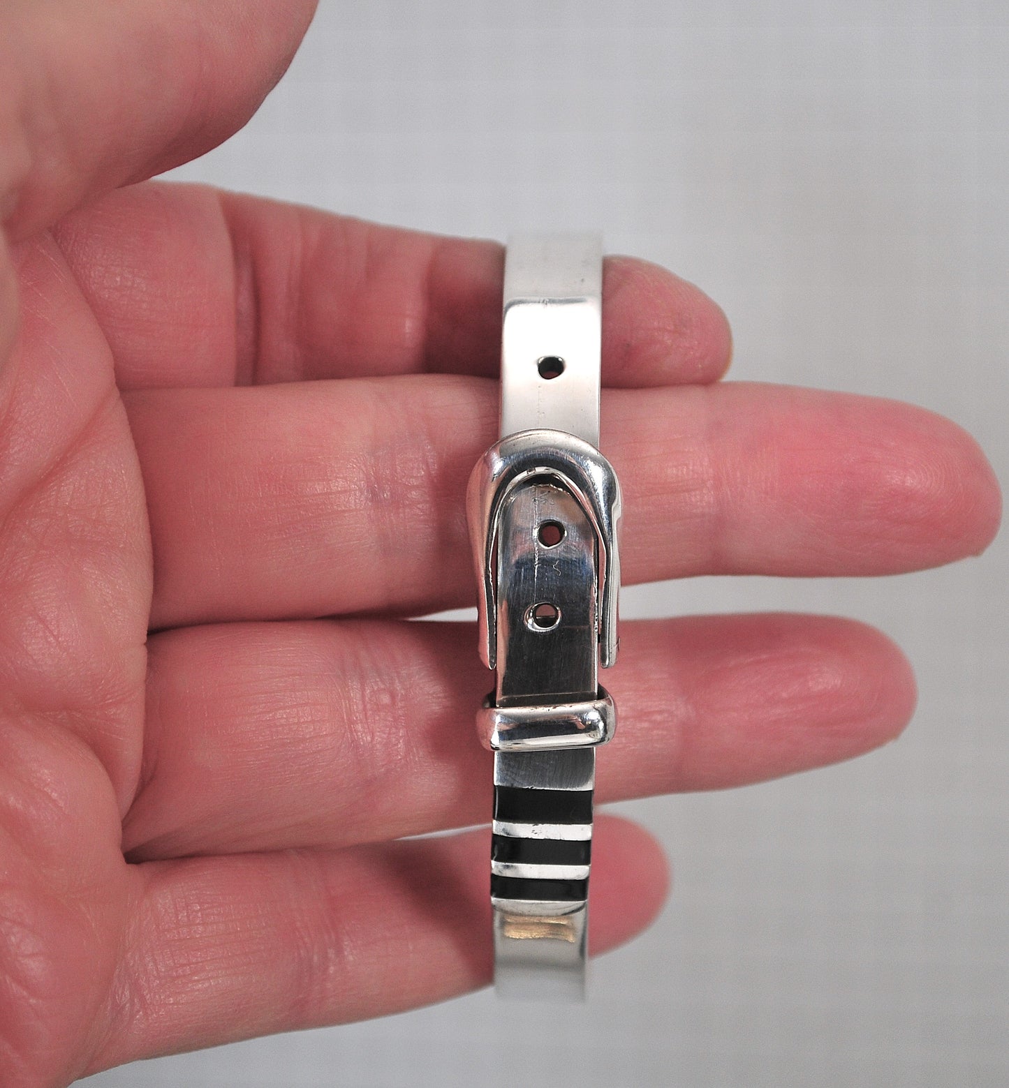 Vintage 925 Mexico Sterling Silver Buckle Bracelet