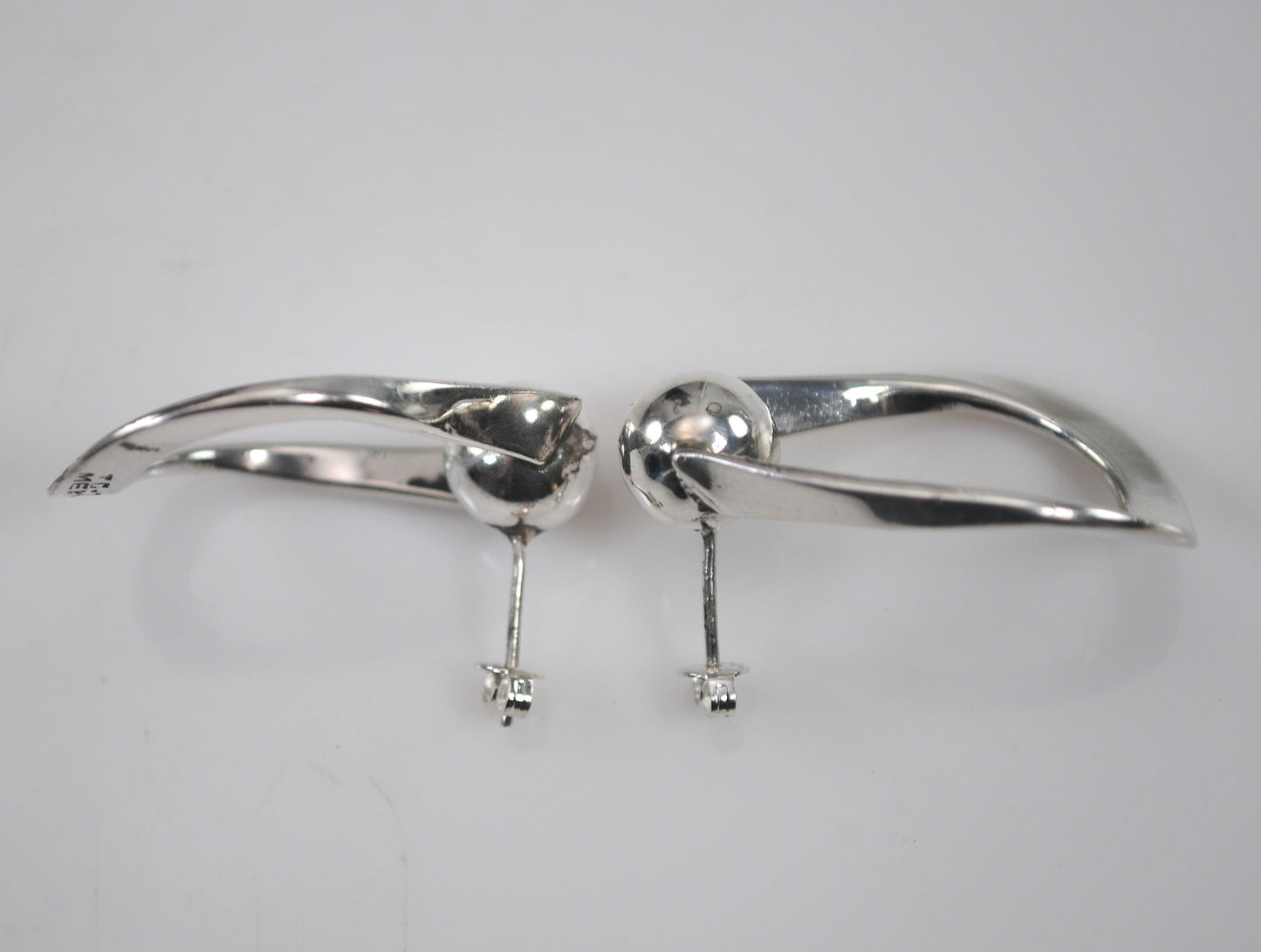 Large Taxco Sterling Silver Earrings