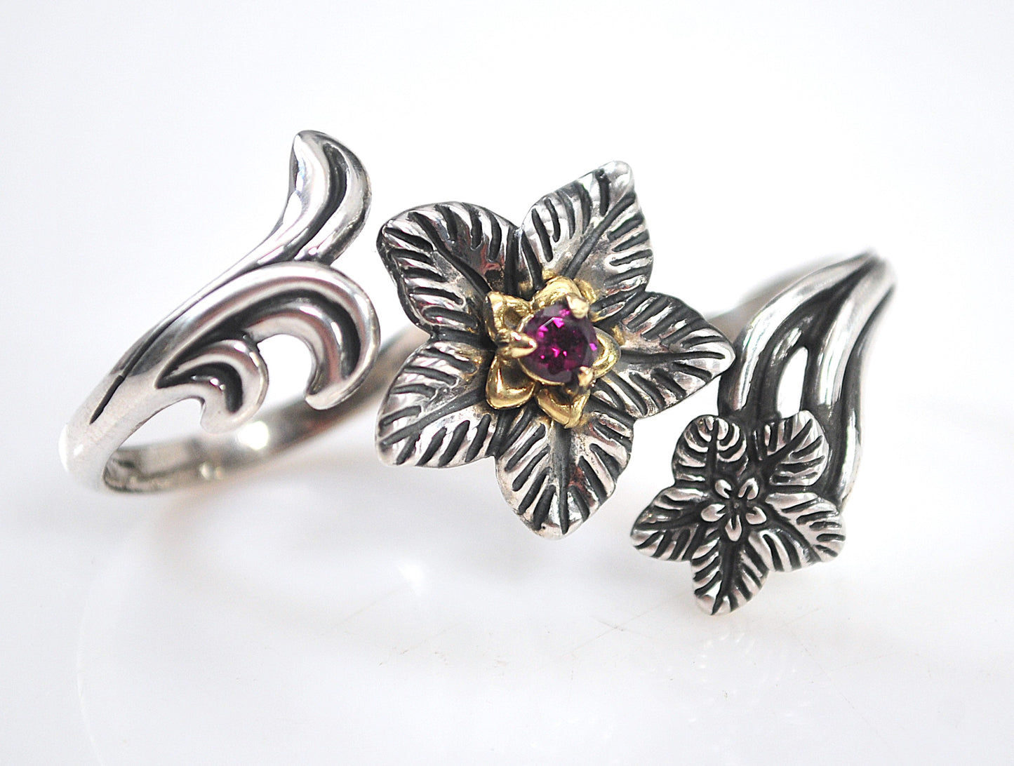 Relios Carolyn Pollack Double Finger Ring Sterling Silver