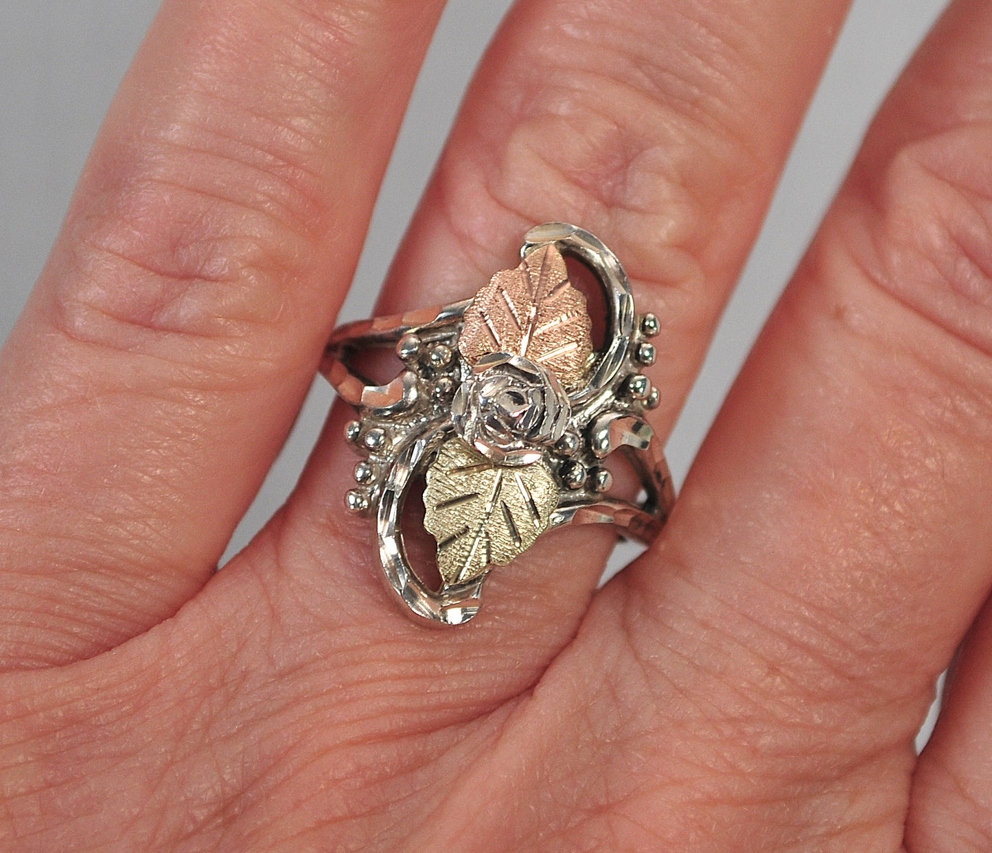 Wheeler Sterling Silver 12K Gold Leaf Ring