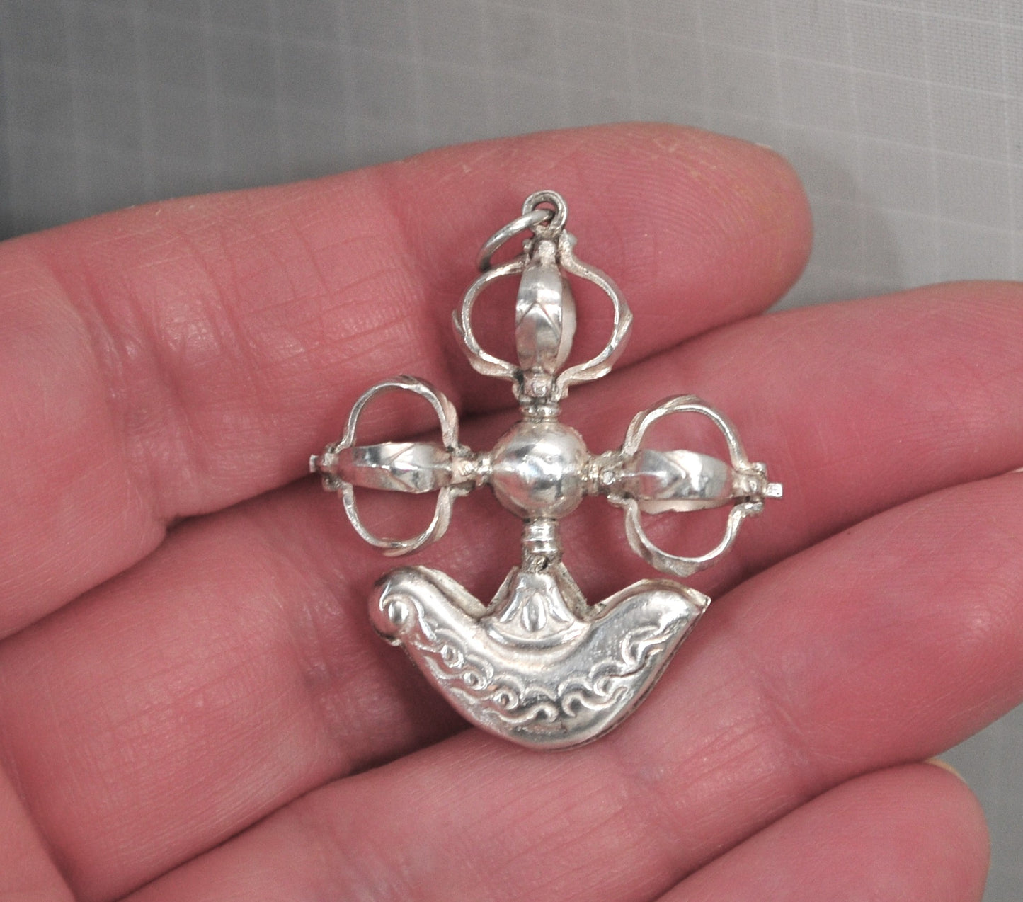 925 Vajra Kartika Pendant Tibetan Dorje