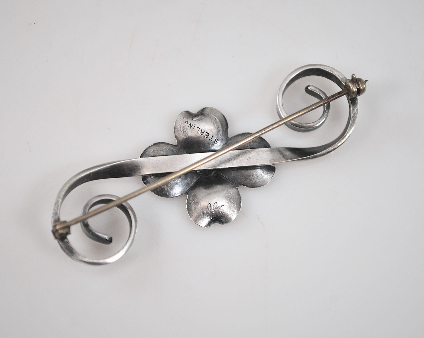 Vintage Sterling Silver Dogwood Flower Brooch